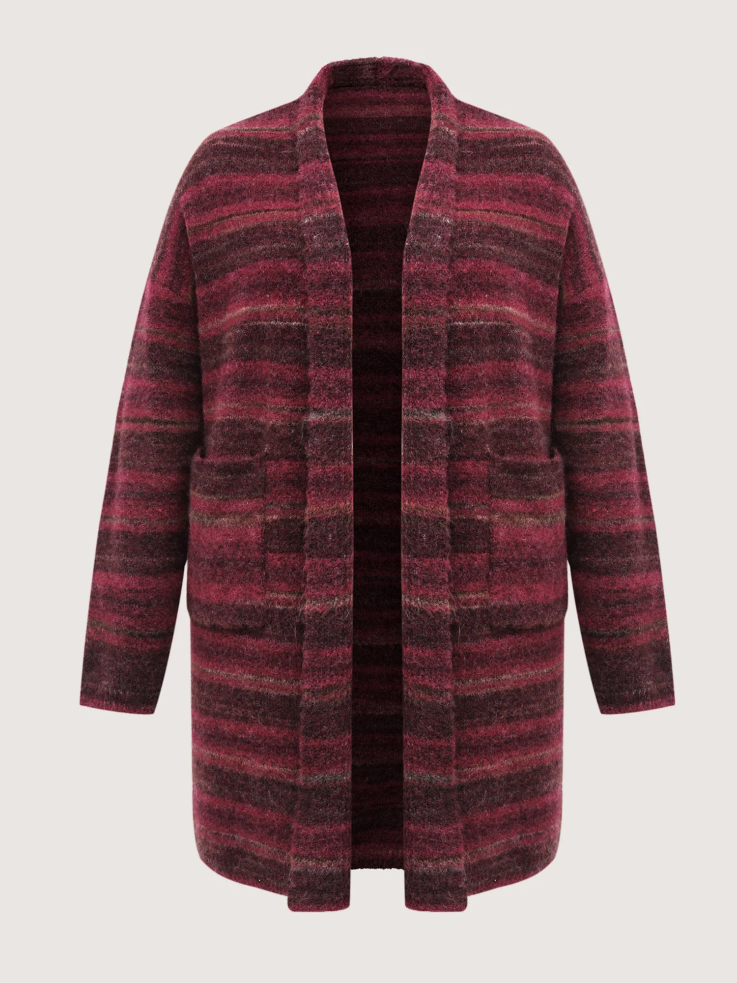 Color Gradient Textured Pockets Knit Cardigan - Image 7