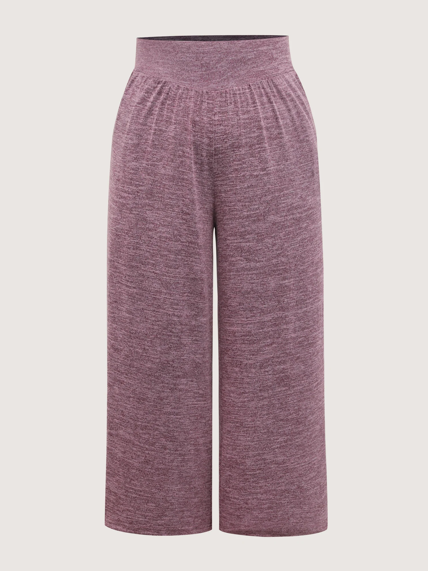 Color-Mix Knit Wide Waistband Pants - Image 7
