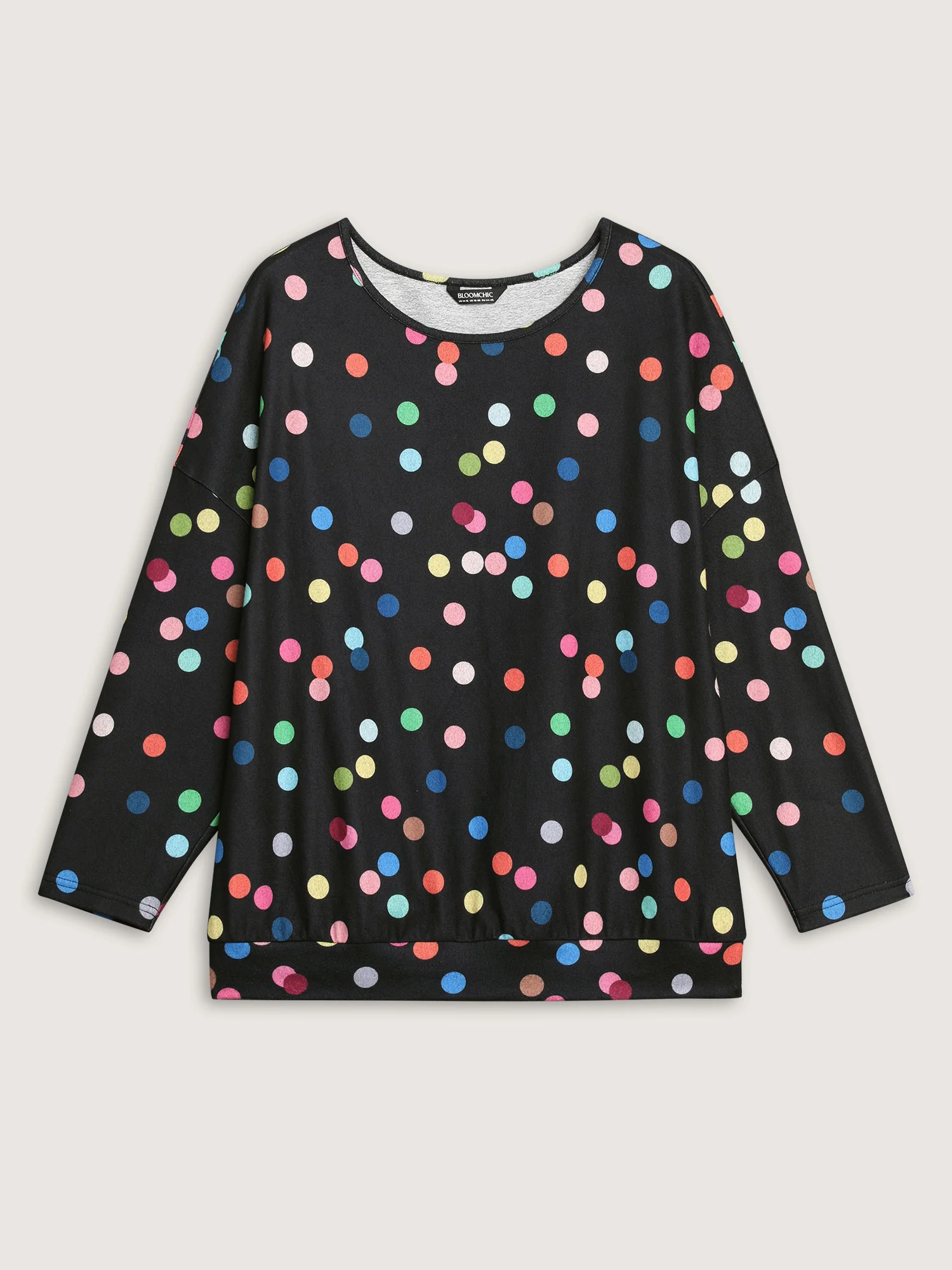 Color Polka Dot Drop Shoulder T-Shirt - Image 6