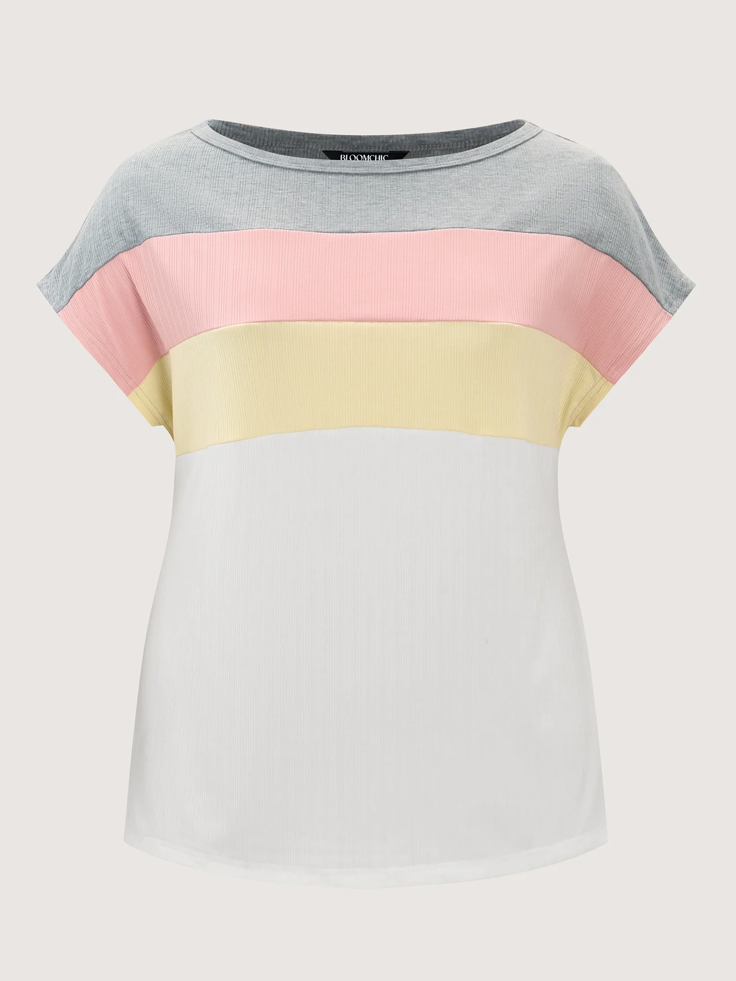 Color Stripe Boat Neck T-Shirt - Image 6