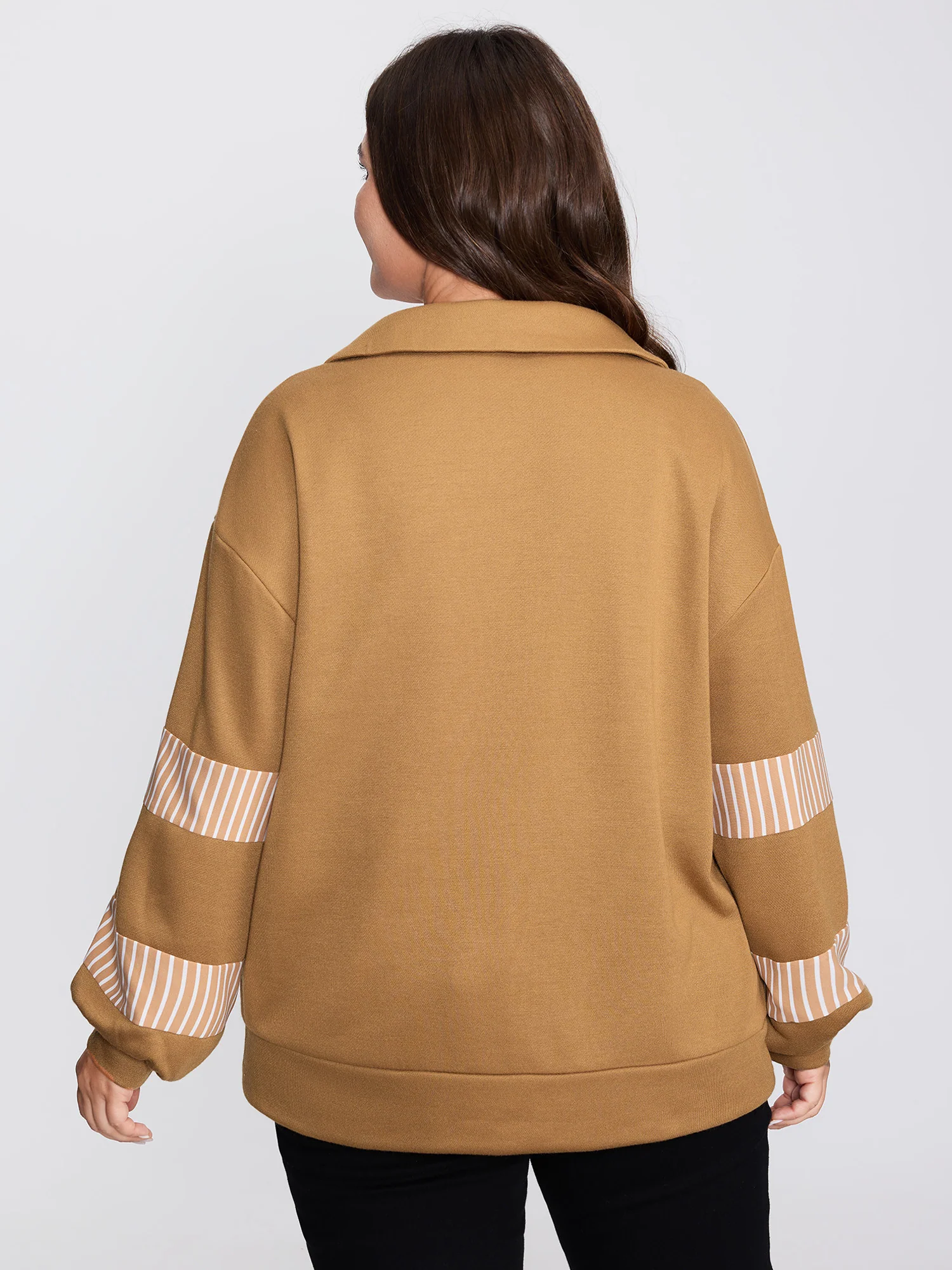 Color Stripe Collar Sweatshirt - Image 4