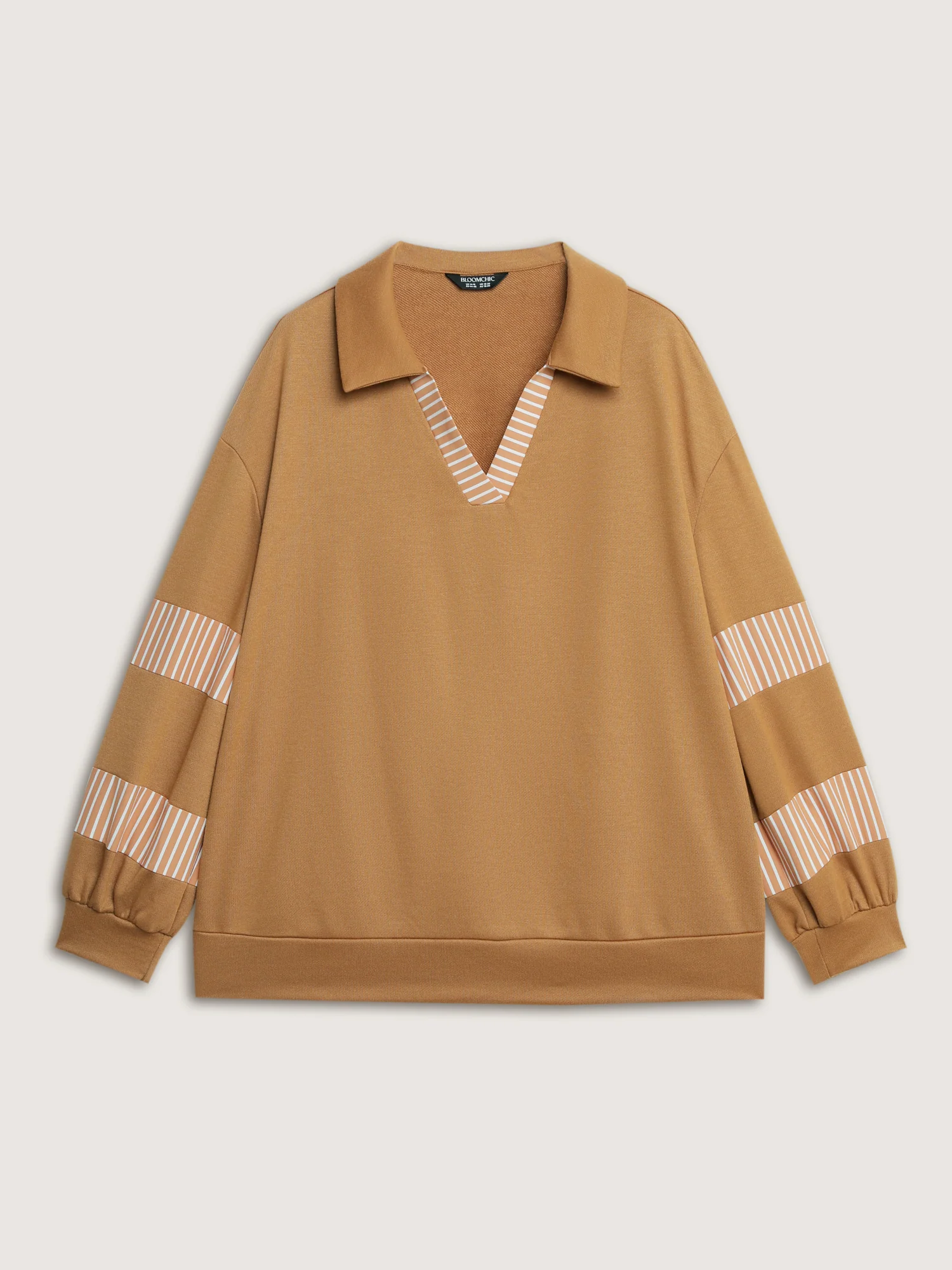 Color Stripe Collar Sweatshirt - Image 6