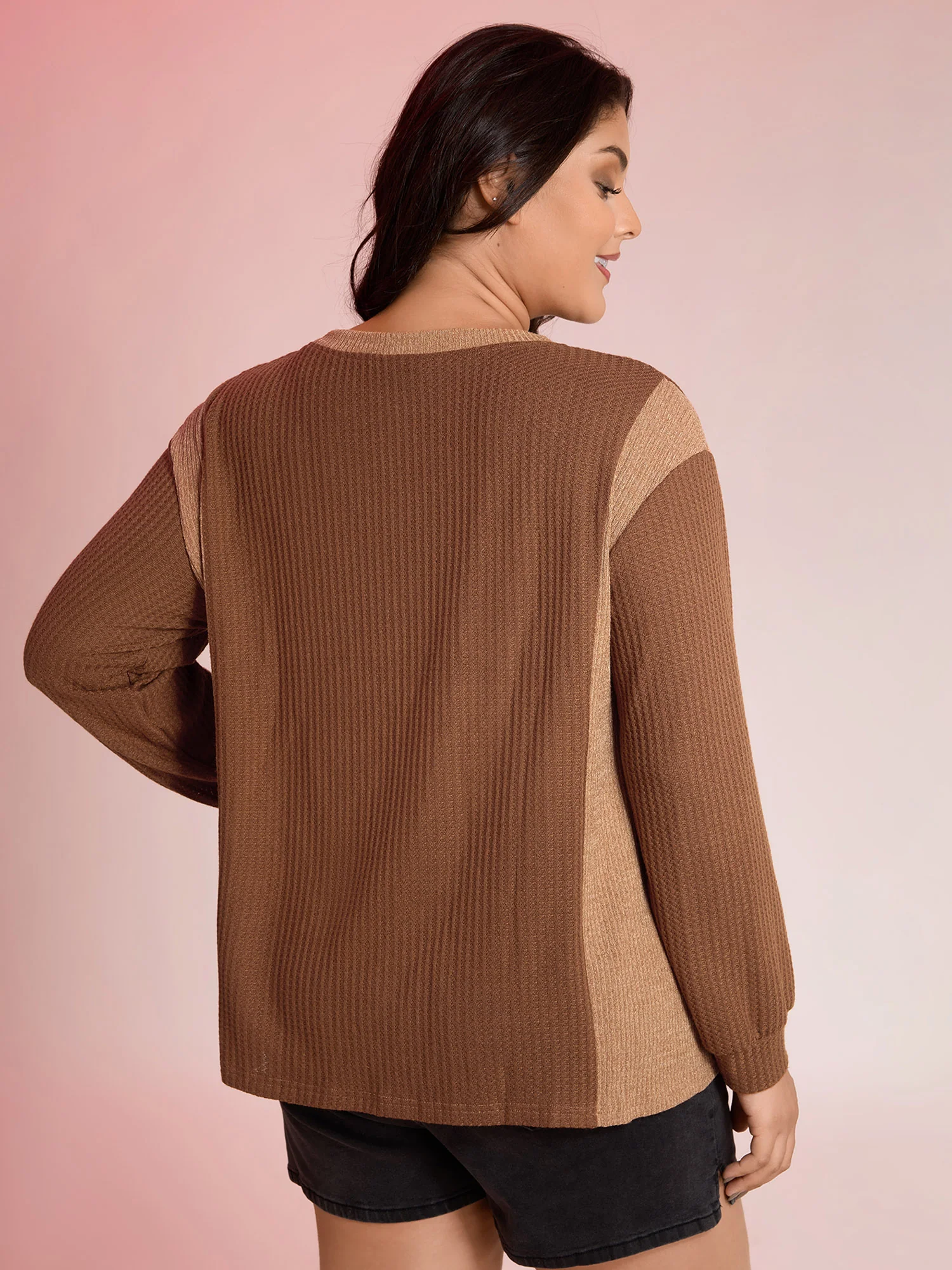 Color Stripe Relaxed Fit Round Neck Sweatshirt - Image 4