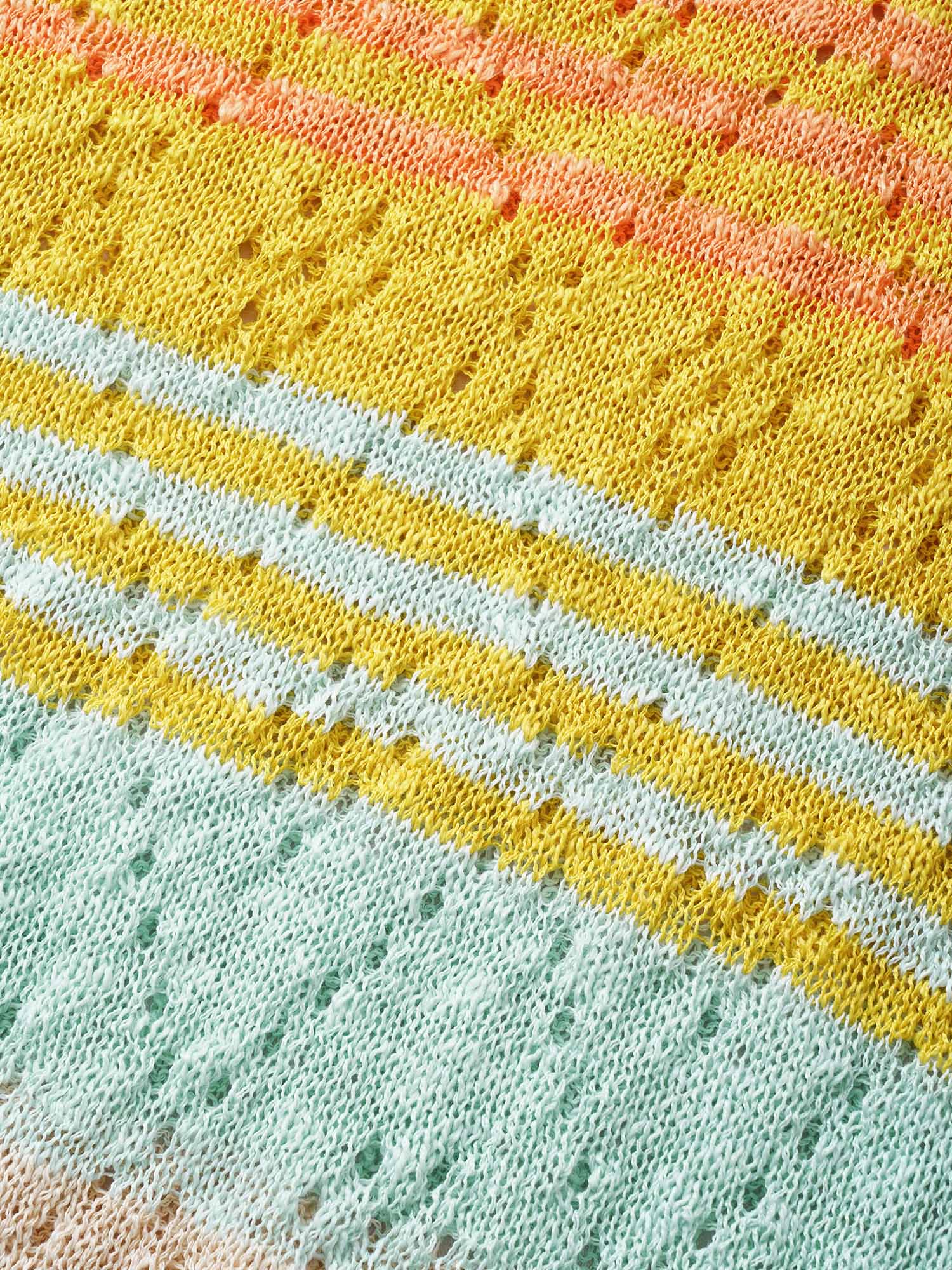 Color Striped Hollow Out Pullover - Image 5