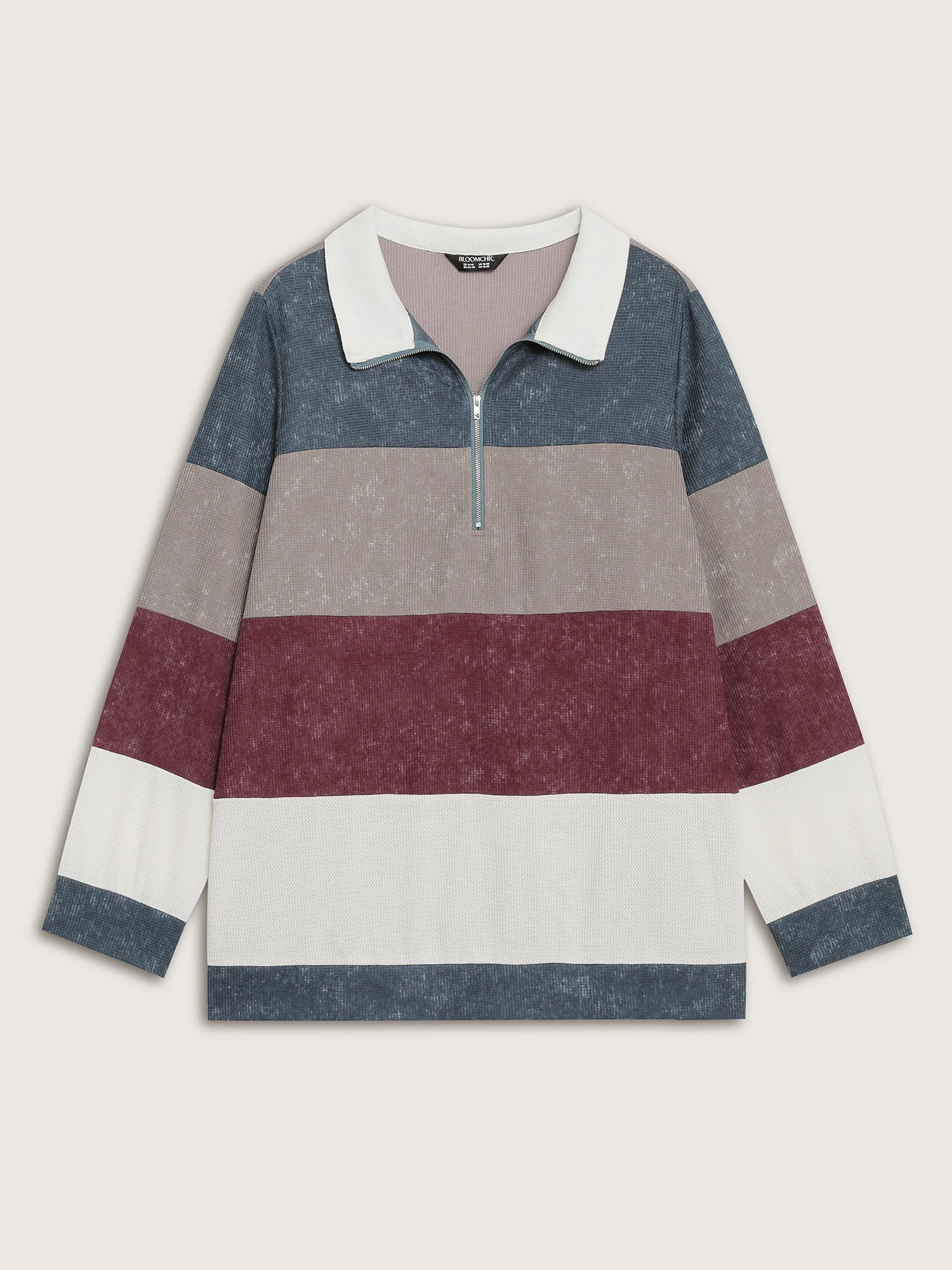 Color Stripes Half-Zipper Sweatshirt - Image 7