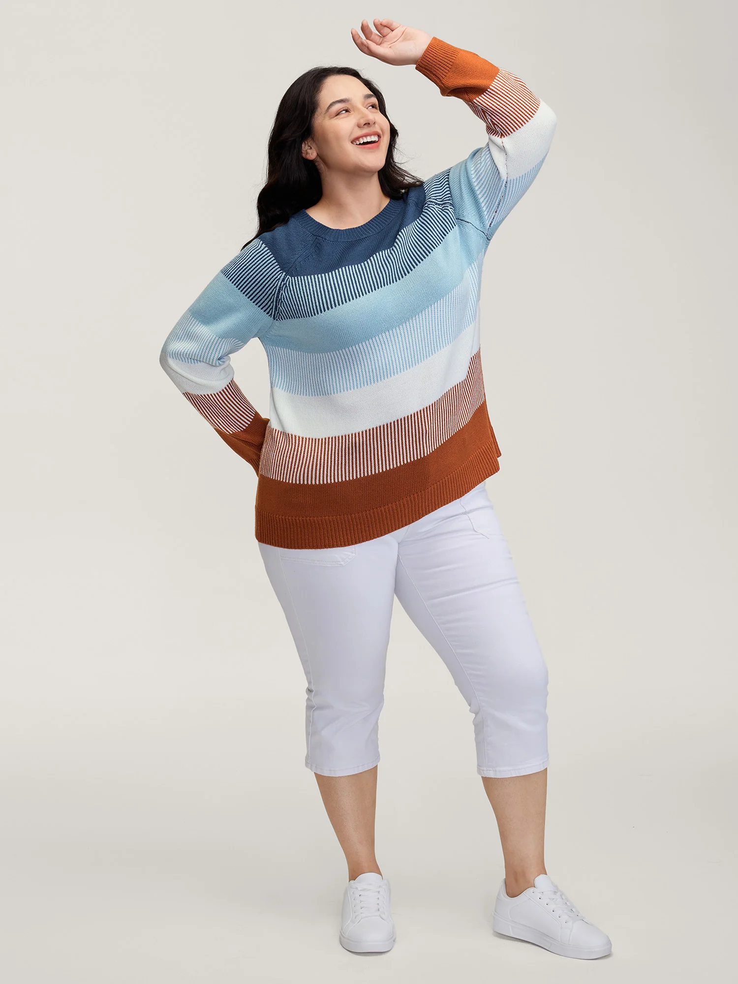 Color Stripes Textured Pullover - Image 2