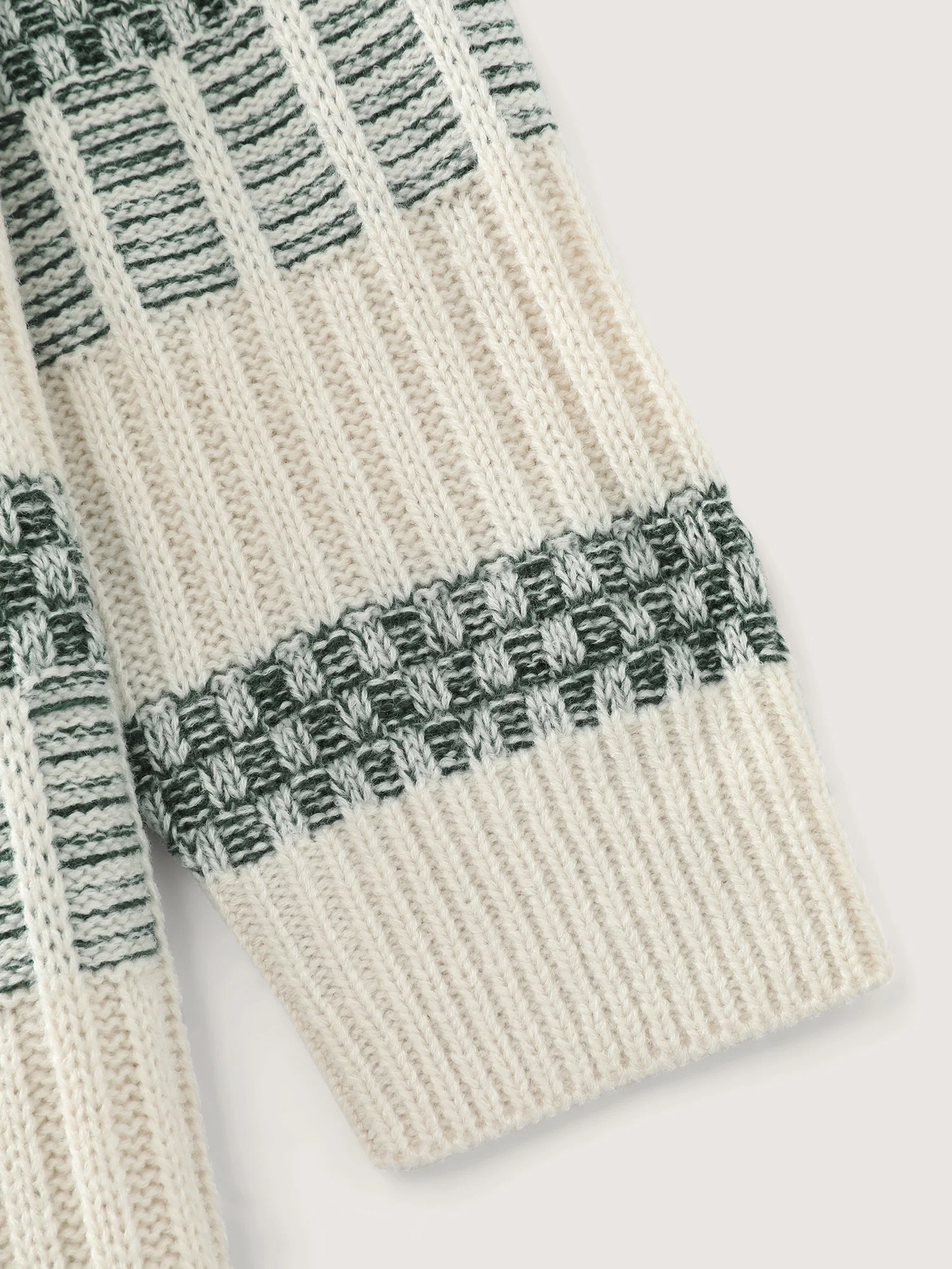 Color Stripes Textured Round Neck Pullover - Image 5