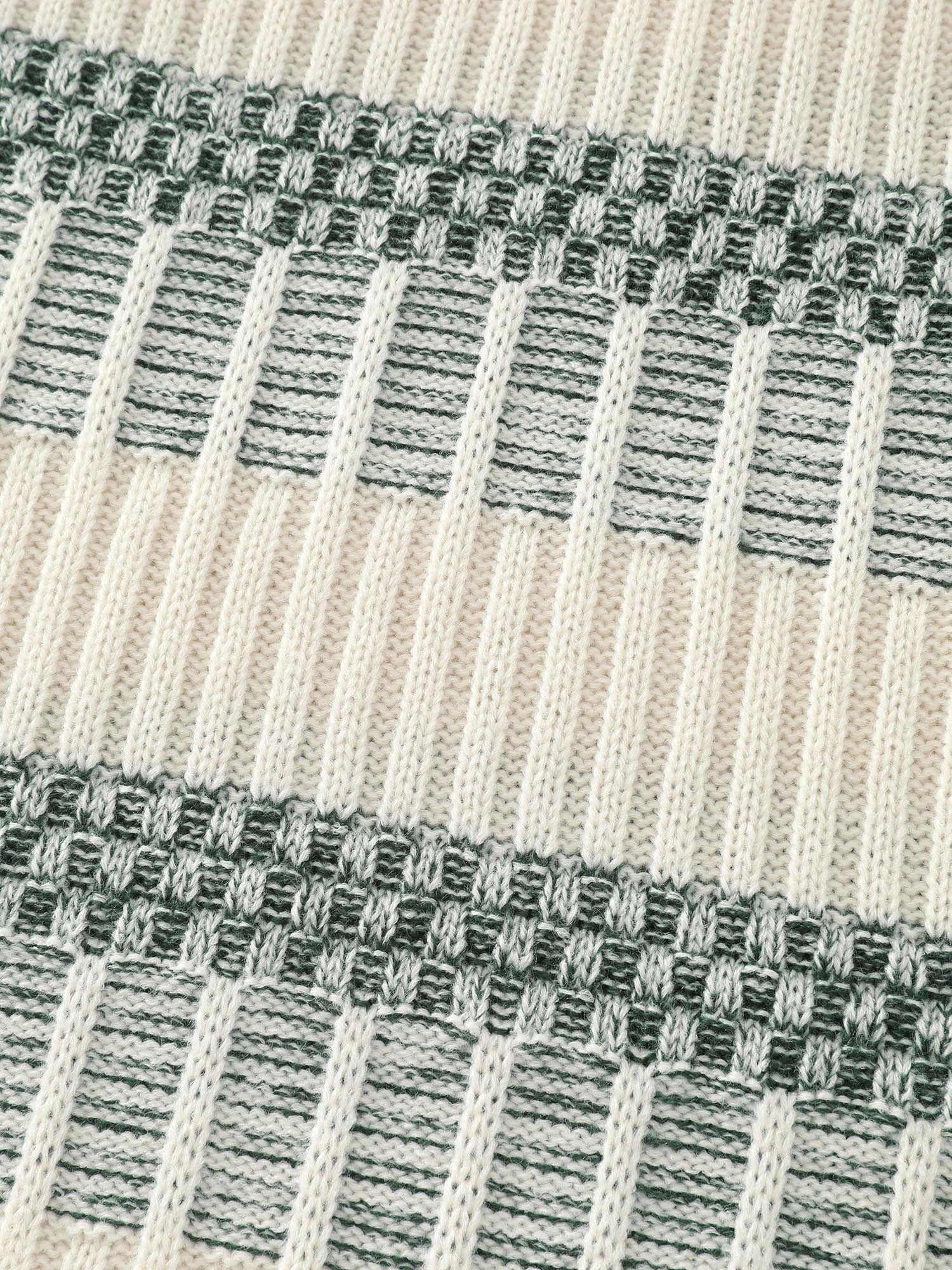 Color Stripes Textured Round Neck Pullover - Image 6