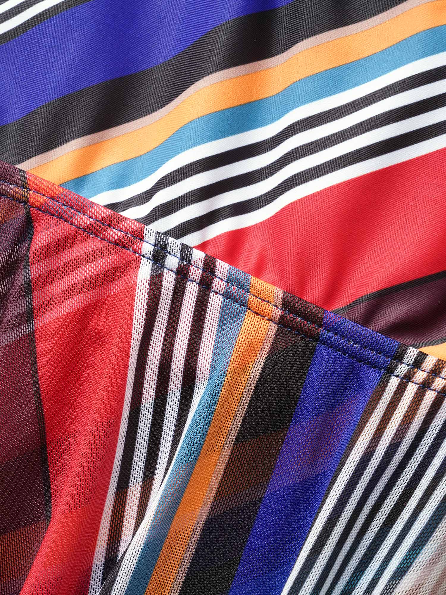 Color Stripes Twist Hanky Hem Swim Dress - Image 6