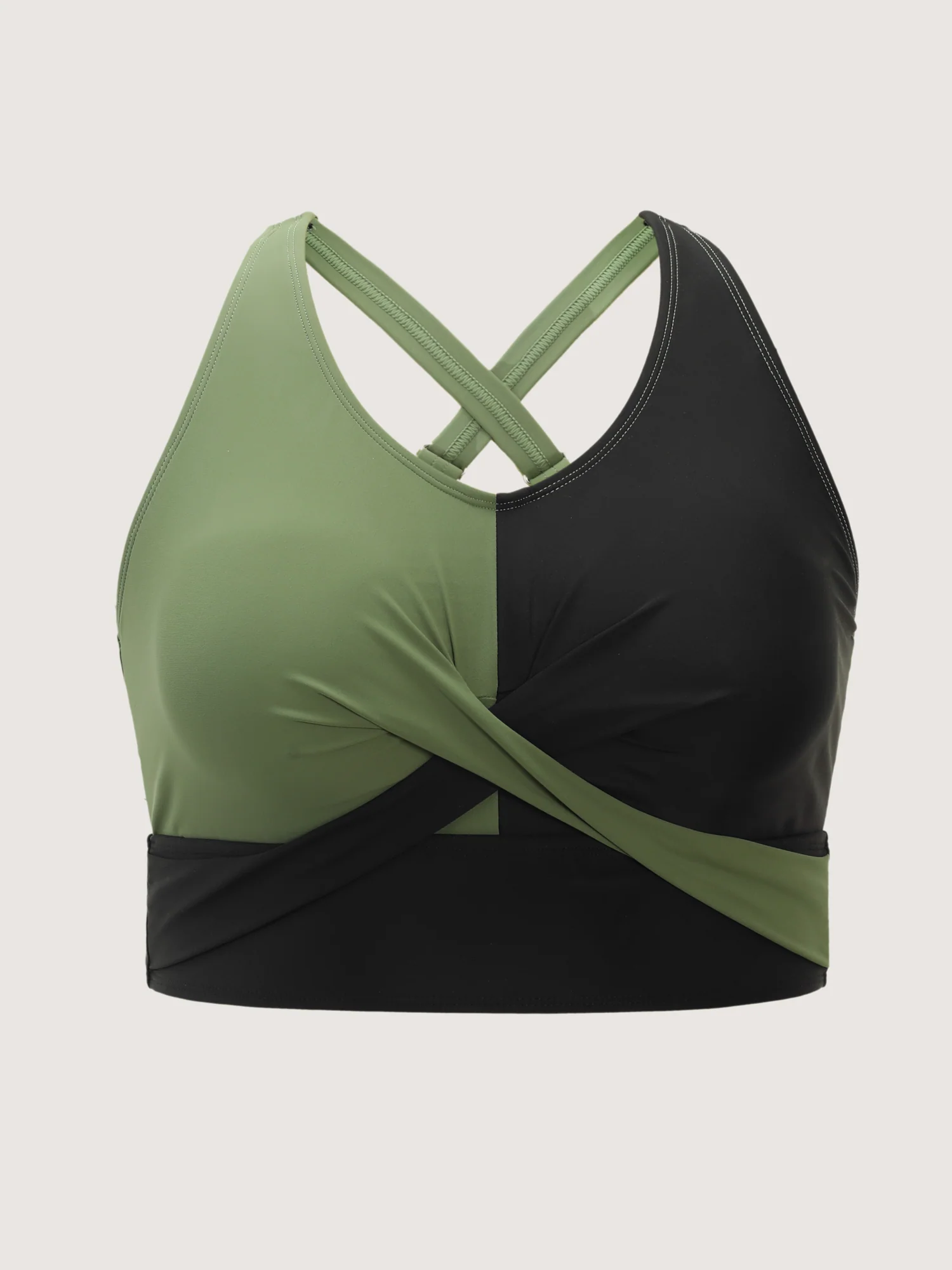Colorblock Adjustable Twist Front Bikini Top - Image 7