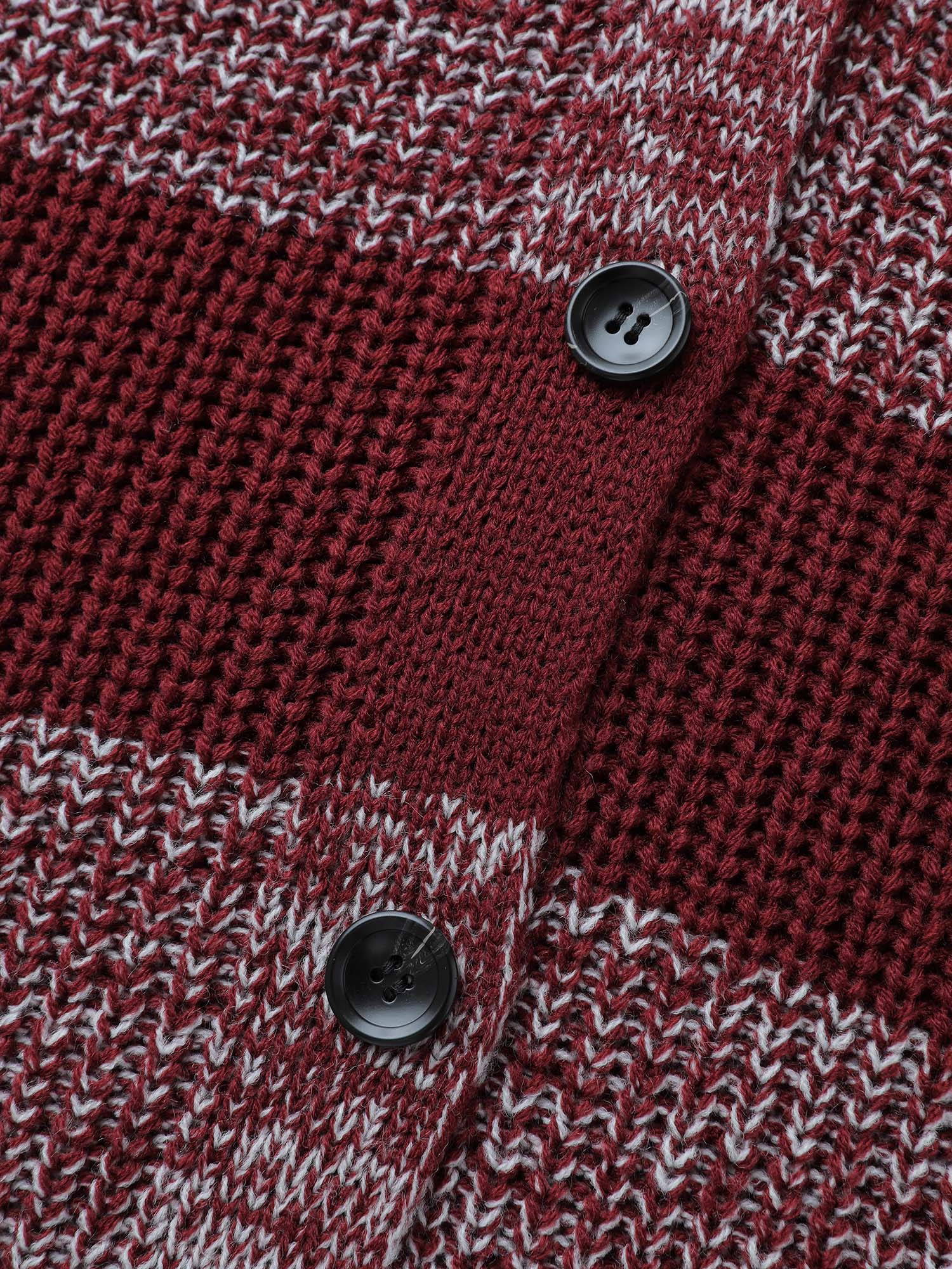 Colorblock Buttons V-Neck Knit Cardigan - Image 6