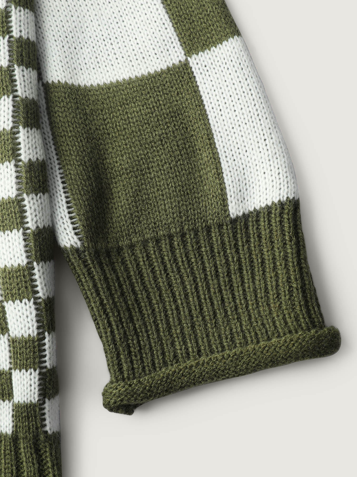 Colorblock Checkered Print Pullover - Image 6