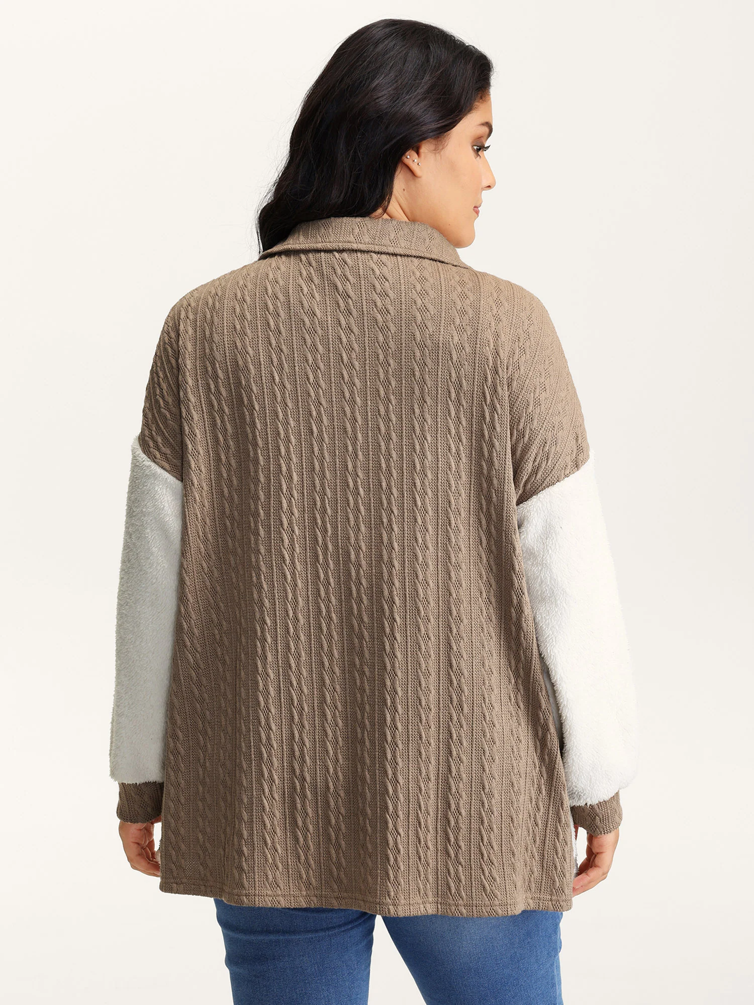 Colorblock Chest Pockets Button Jacket - Image 4