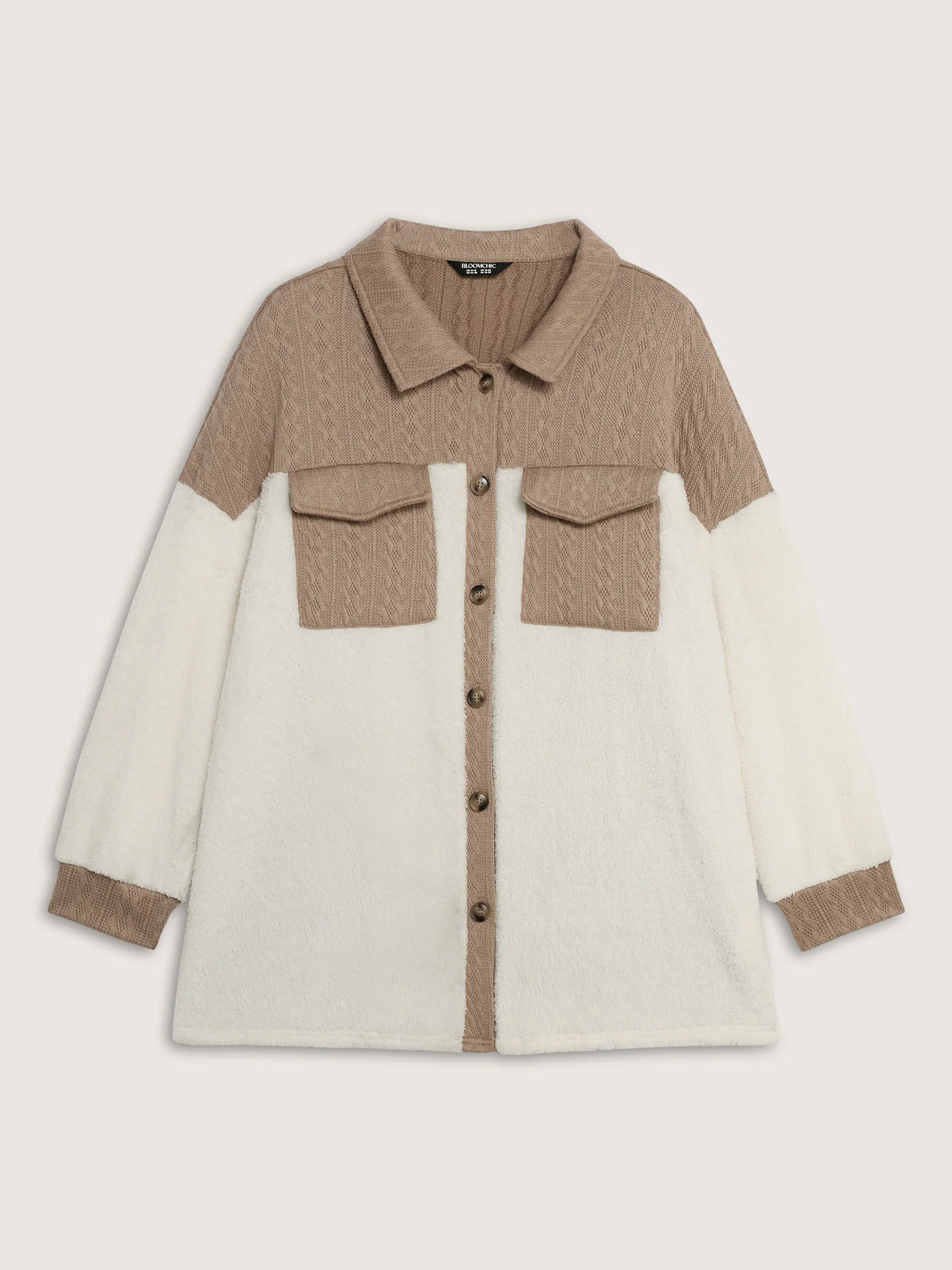 Colorblock Chest Pockets Button Jacket - Image 8