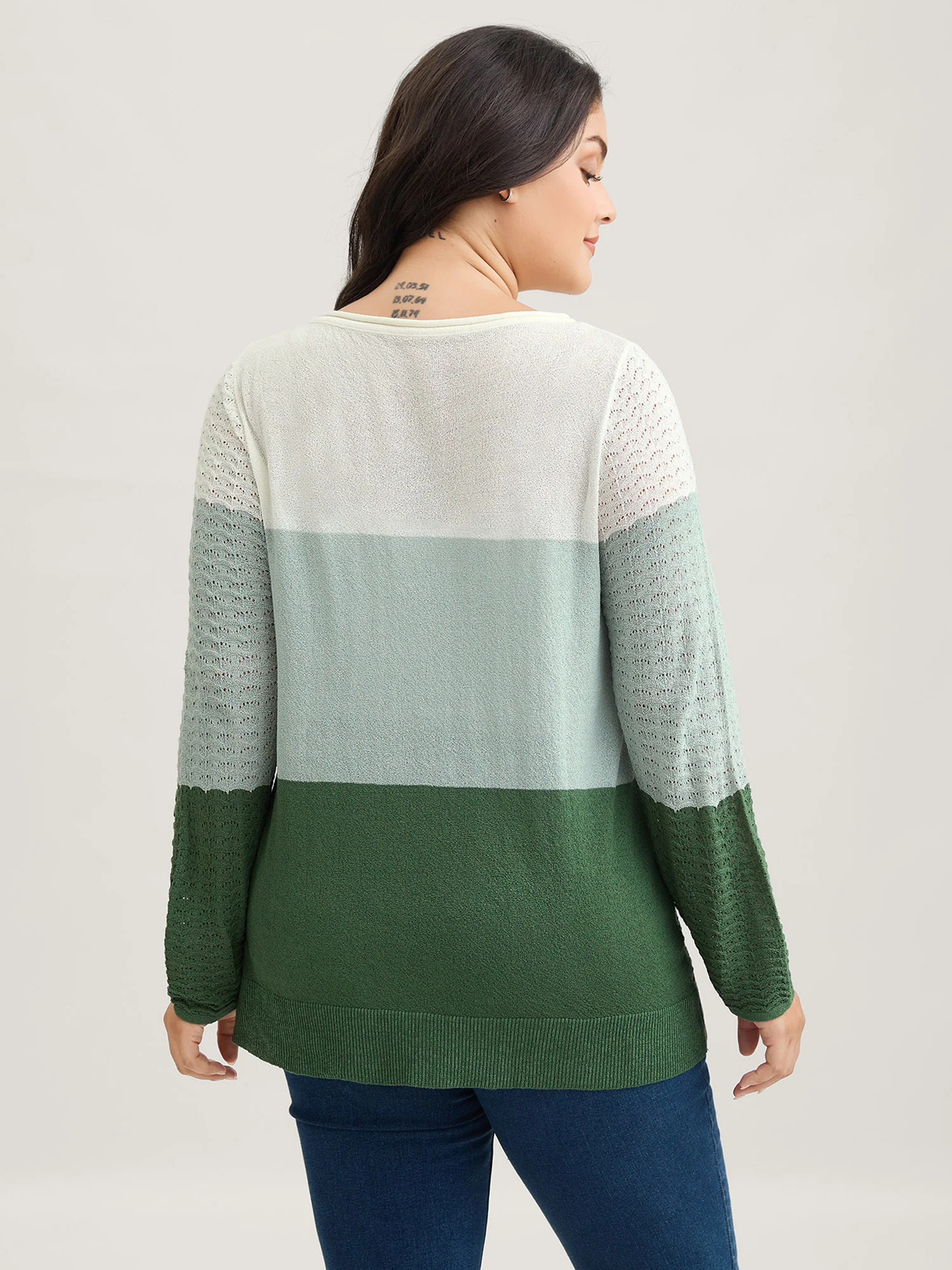 Color Contrast Boat Neck Lightweight Pullover - Image 4