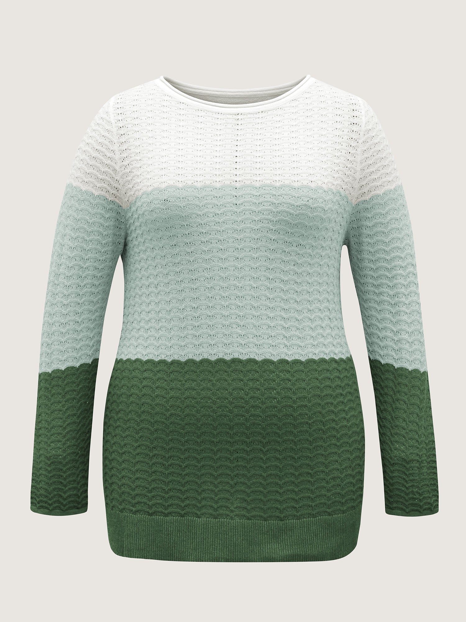 Color Contrast Boat Neck Lightweight Pullover - Image 5