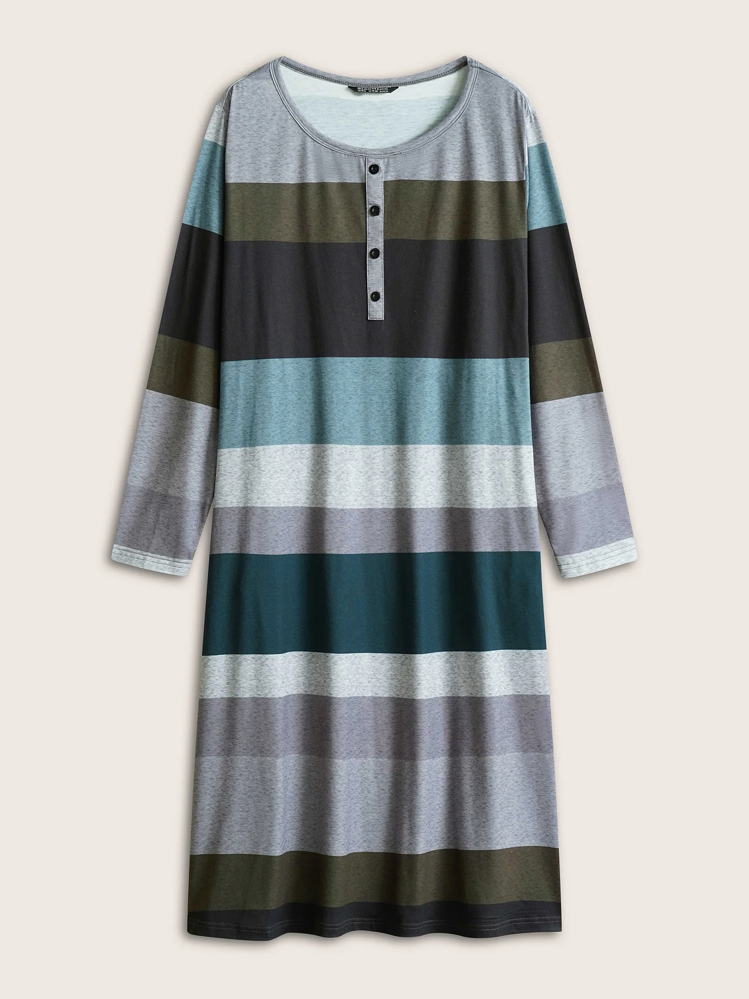 Colorblock Contrast Button Detail Pocket Dress - Image 8