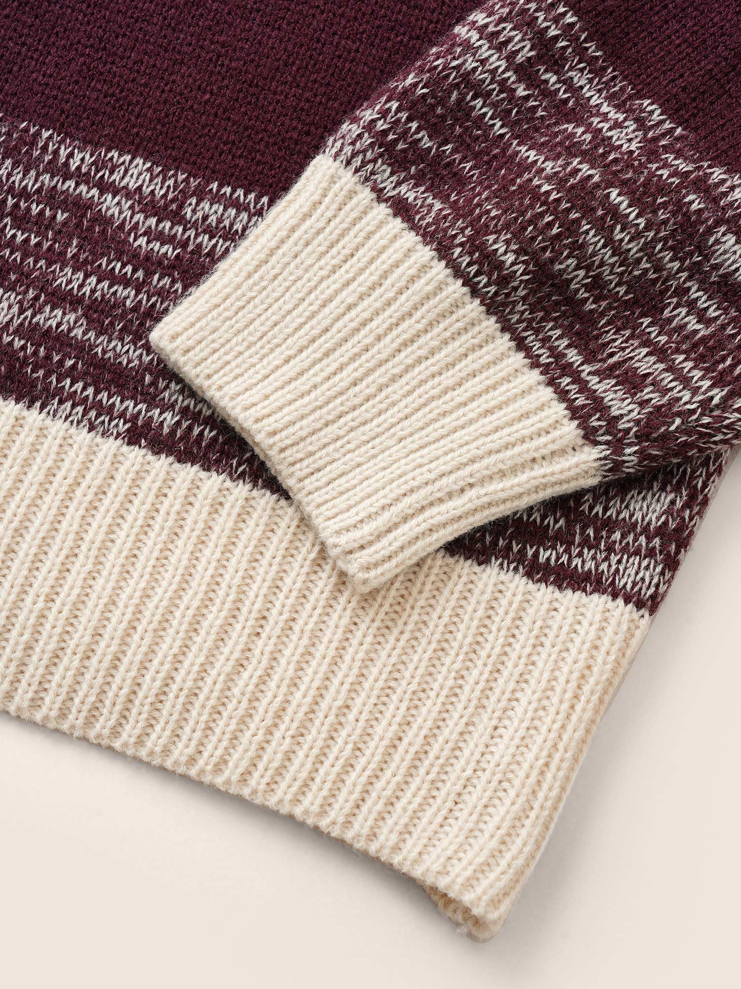 Colorblock Contrast Cable Knit Raglan Sleeve Pullover - Image 6