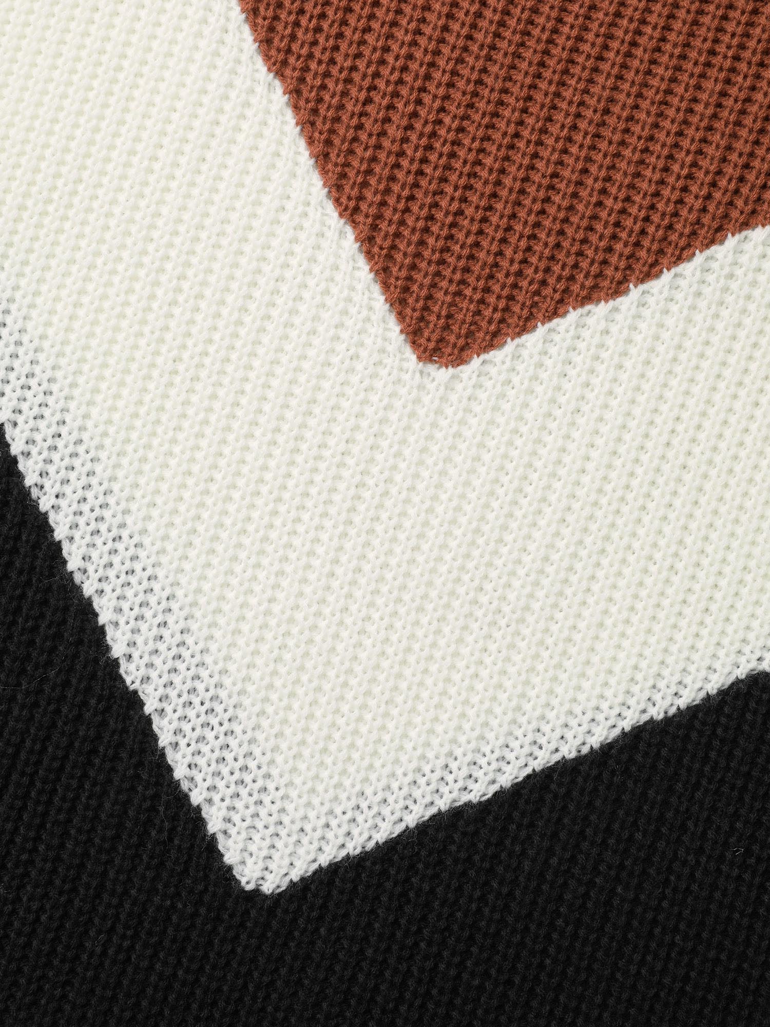Colorblock Contrast Lantern Sleeve Pullover - Image 6
