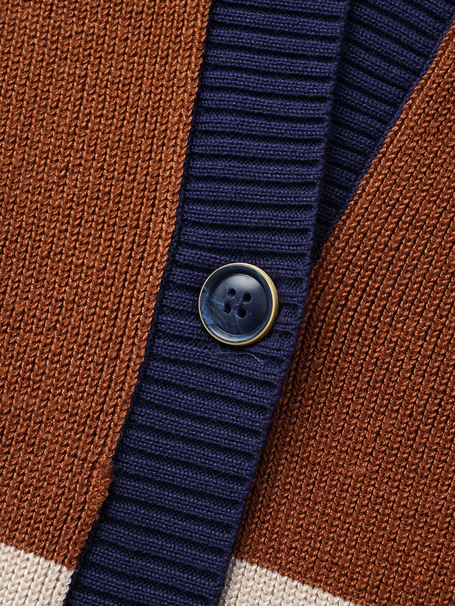 Colorblock Contrast Patched Pocket Hooded Cardigan - Image 6