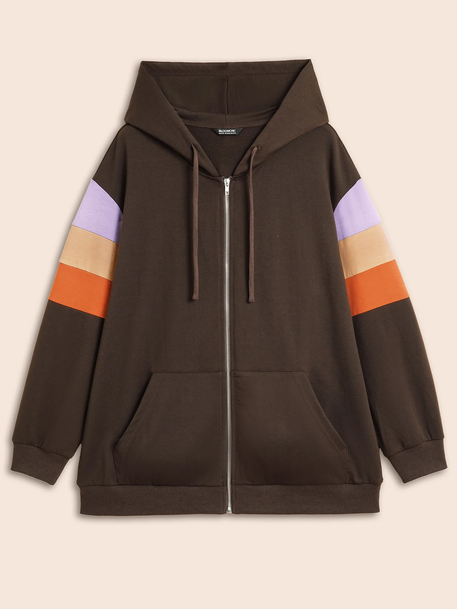 Colorblock Contrast Pocket Hooded Sweatshirt - Image 8