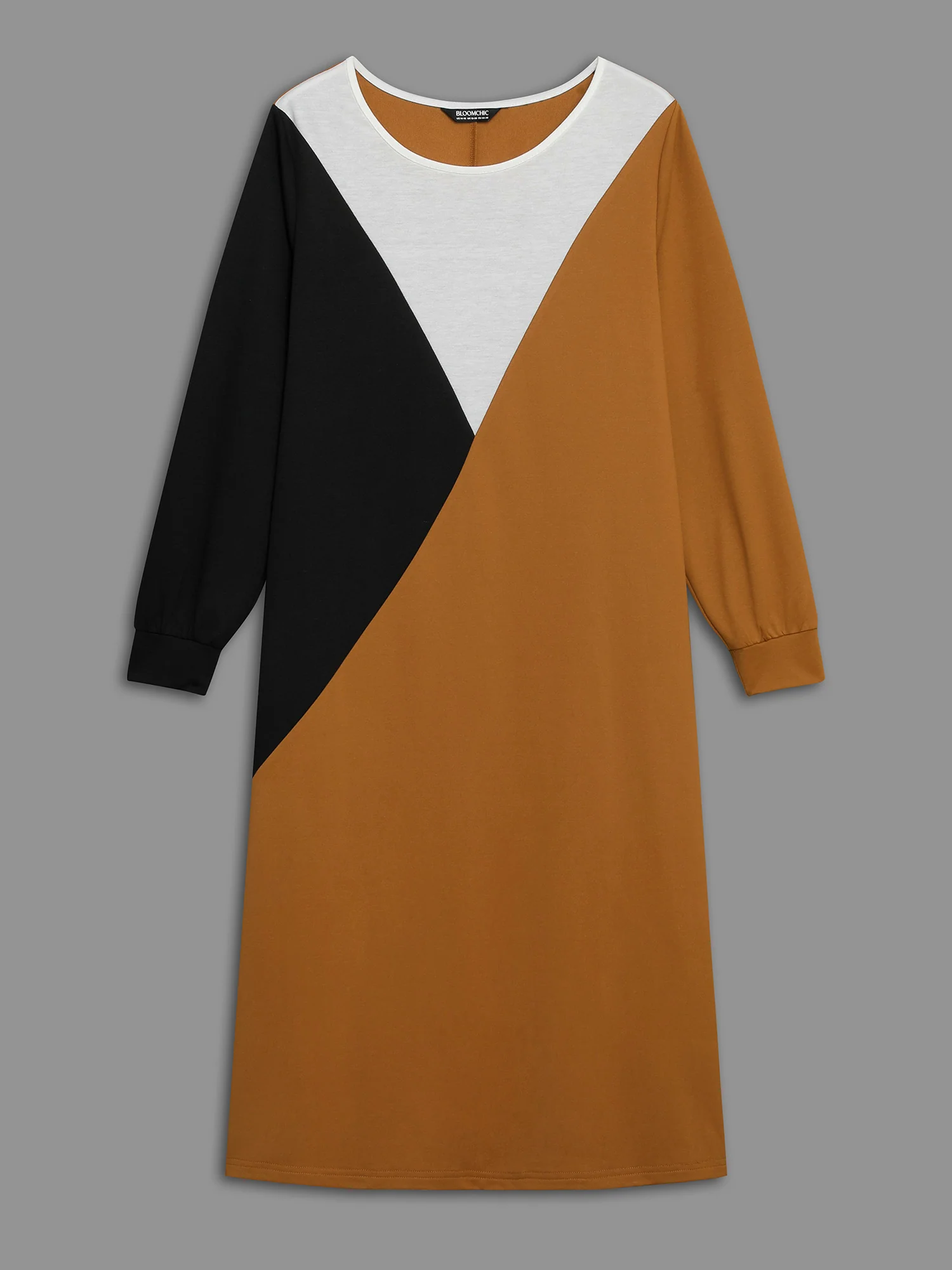 Colorblock Contrast Pockets Knitted Midi Dress - Image 7