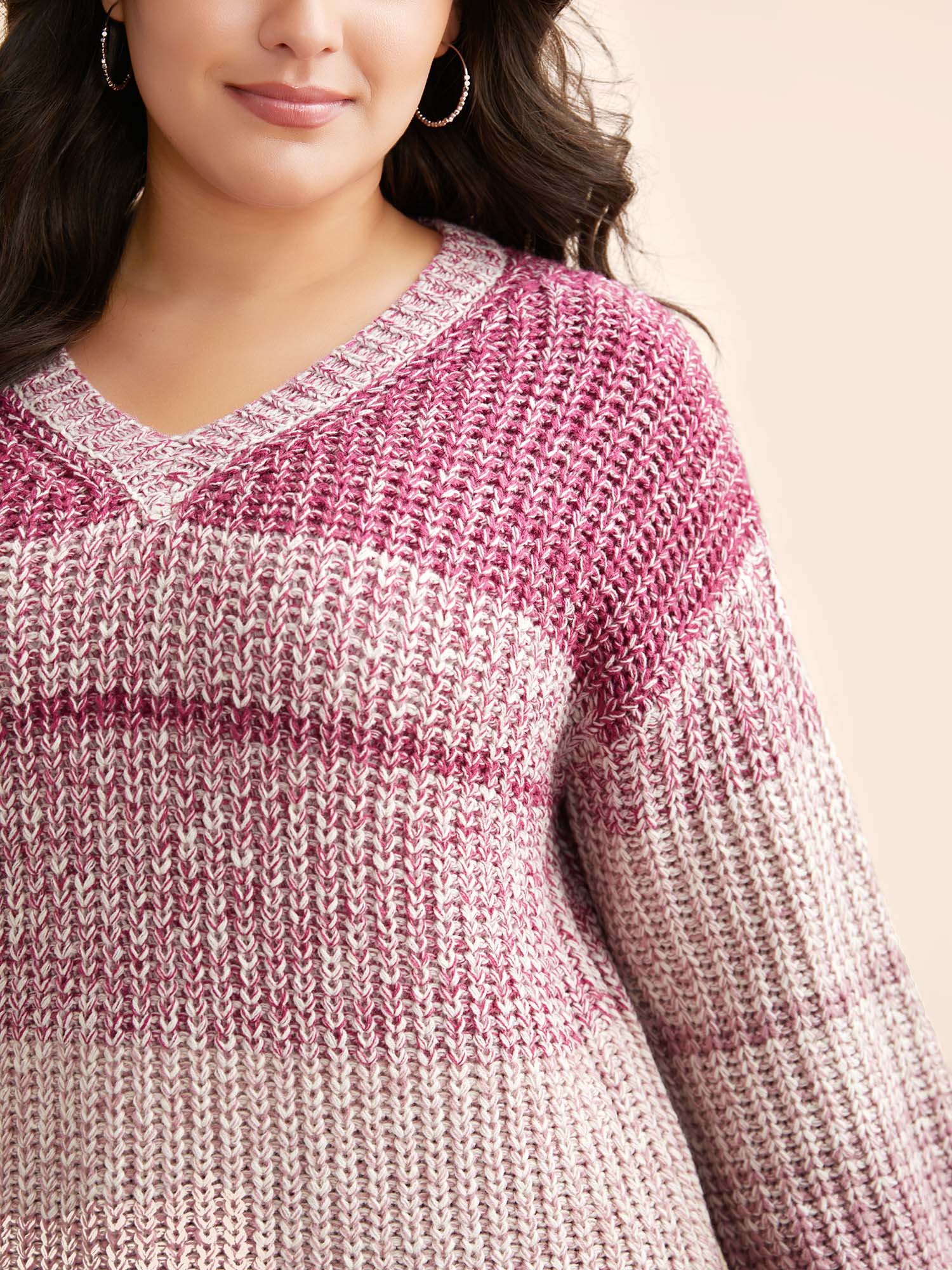 Colorblock Contrast Puff Sleeve Pullover - Image 5