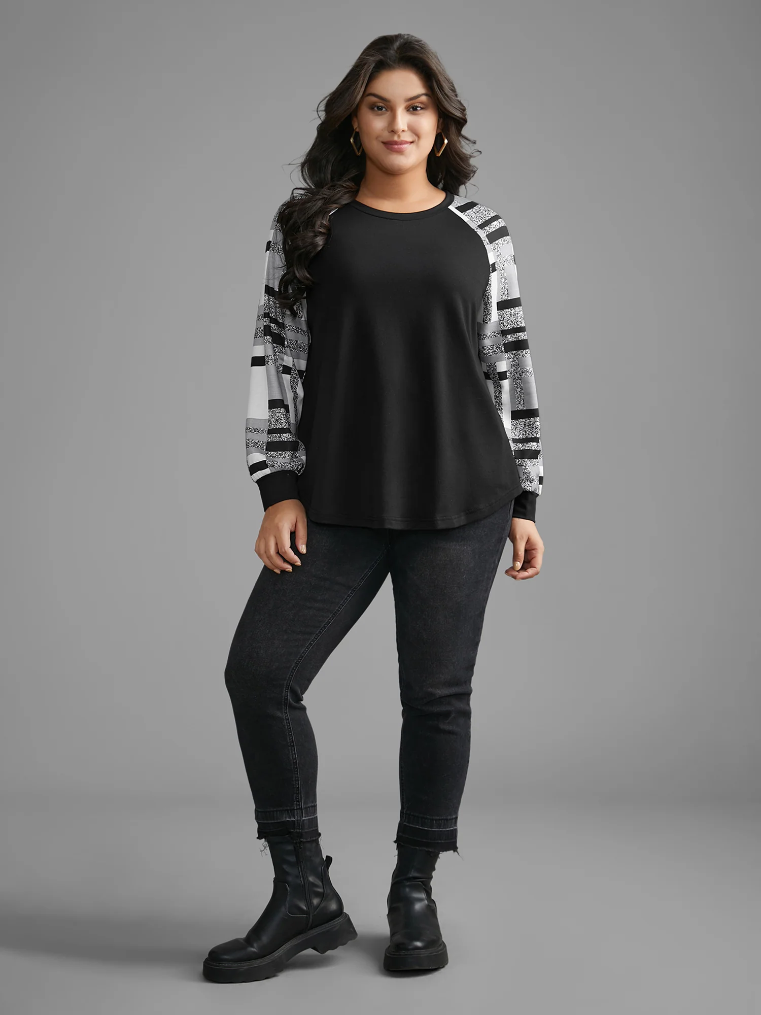 Colorblock Contrast Raglan Sleeve Sweatshirt - Image 6