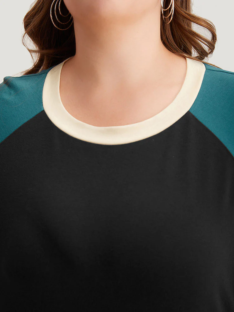 Colorblock Contrast Raglan Sleeve Sweatshirt - Image 6