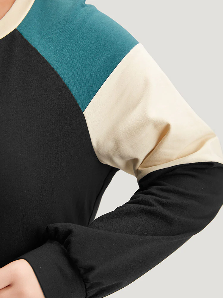 Colorblock Contrast Raglan Sleeve Sweatshirt - Image 7