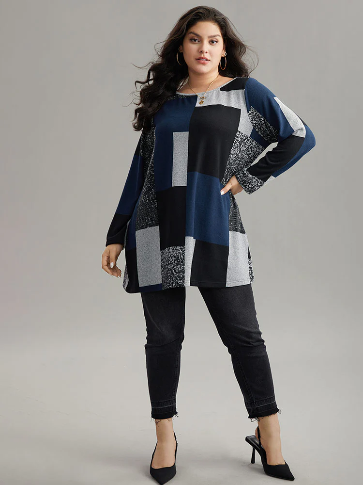 Colorblock Contrast Round Neck T-shirt - Image 11