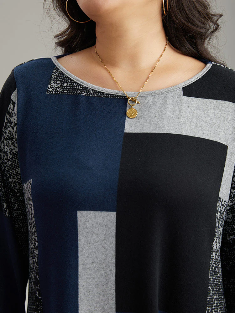 Colorblock Contrast Round Neck T-shirt - Image 13