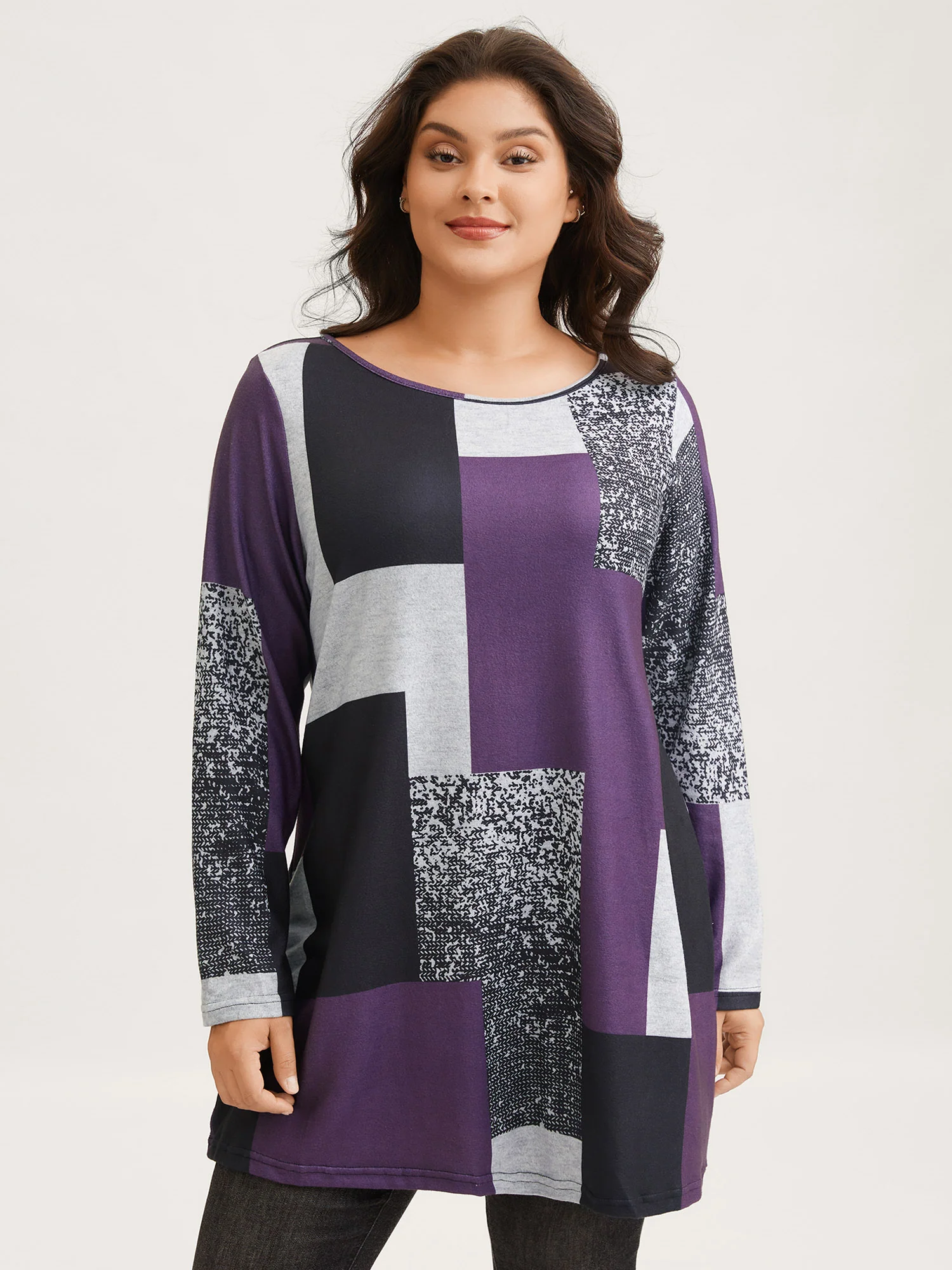 Colorblock Contrast Round Neck T-shirt - Image 2