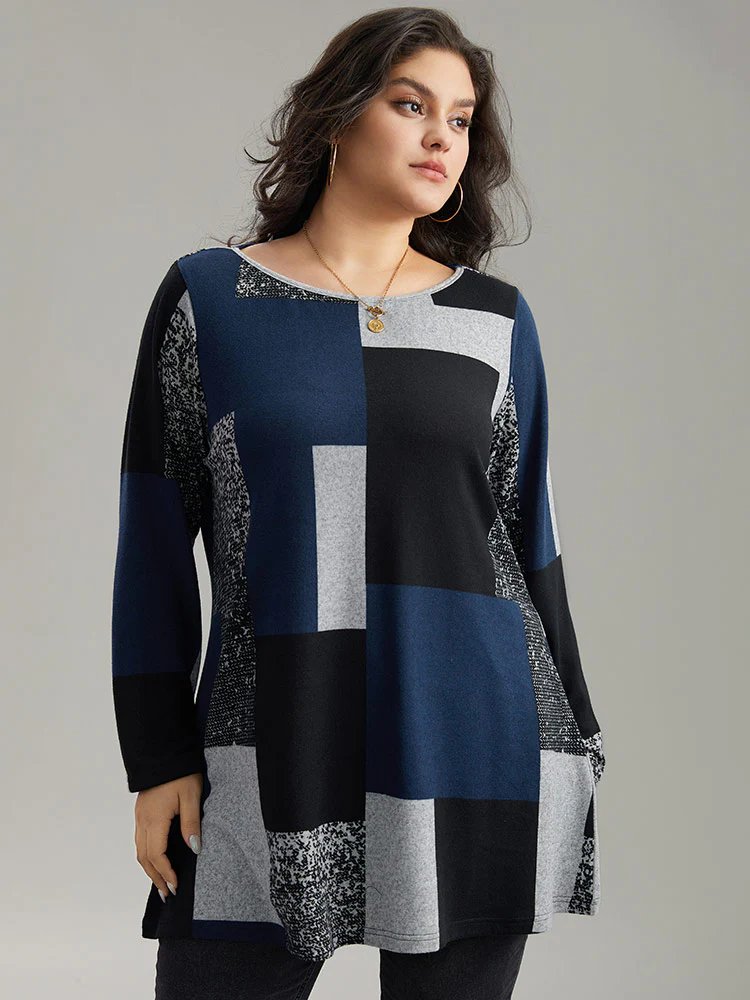 Colorblock Contrast Round Neck T-shirt - Image 8