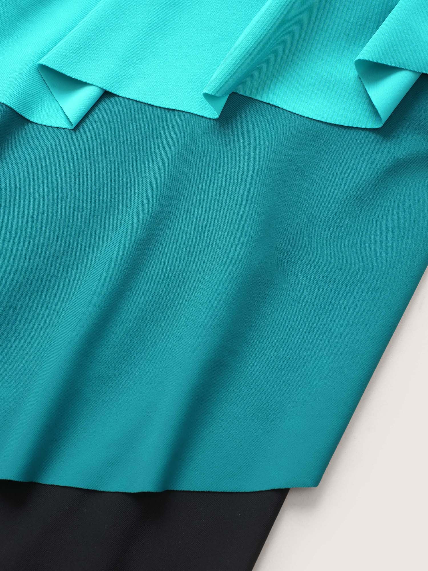 Colorblock Contrast Ruffle Layered Hem Tankini Top - Image 13