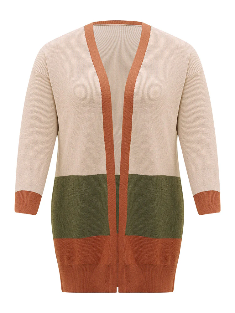 Colorblock Contrast Split Side Cardigan - Image 11