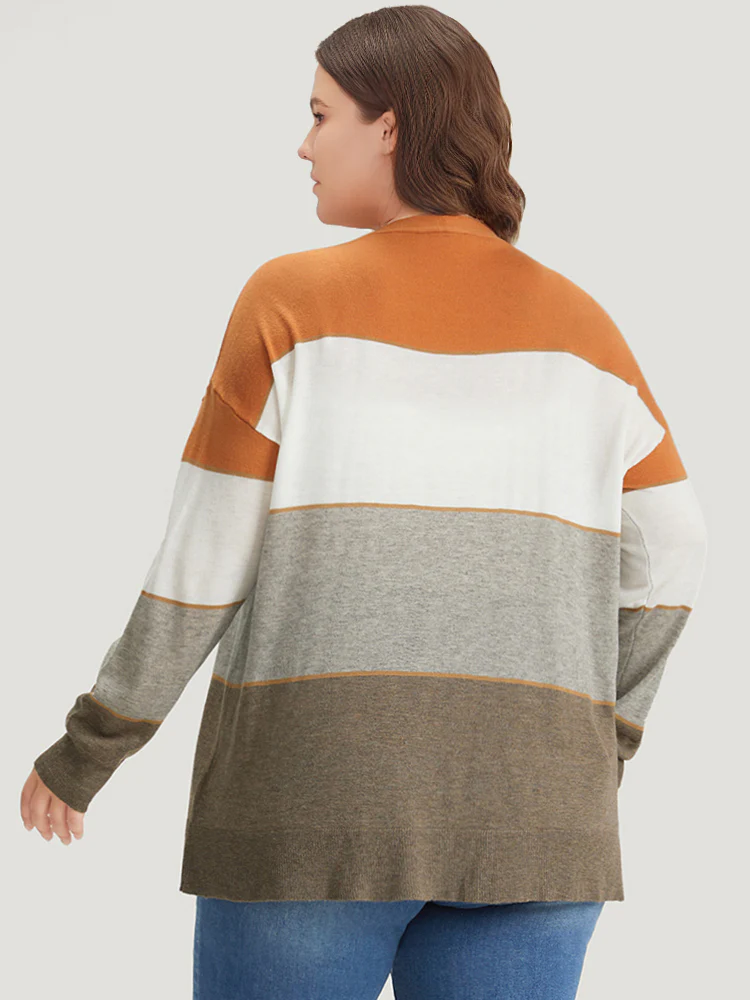 Supersoft Essentials Colorblock Contrast Button Up Lightweight Cardigan - Image 2