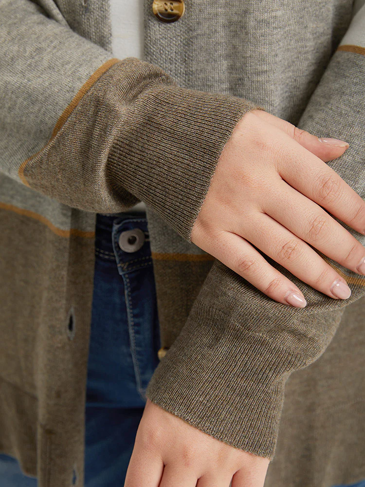 Supersoft Essentials Colorblock Contrast Button Up Lightweight Cardigan - Image 8