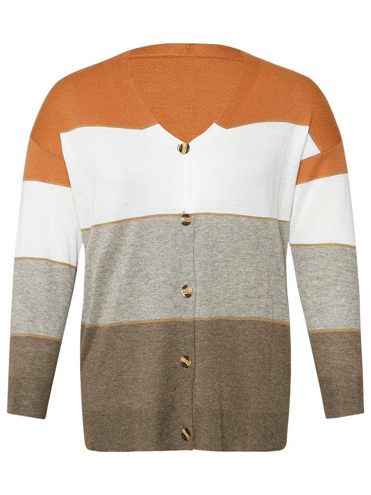 Supersoft Essentials Colorblock Contrast Button Up Lightweight Cardigan - Image 9