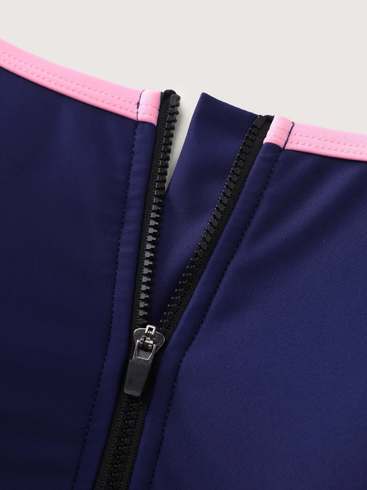 Colorblock Contrast Zipper Front Swim Dress - Image 9