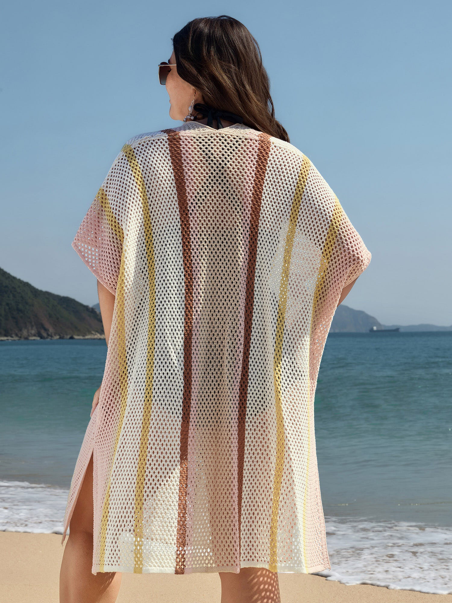 Colorblock Cut-Out Knit Swim Cover-Up - Image 4