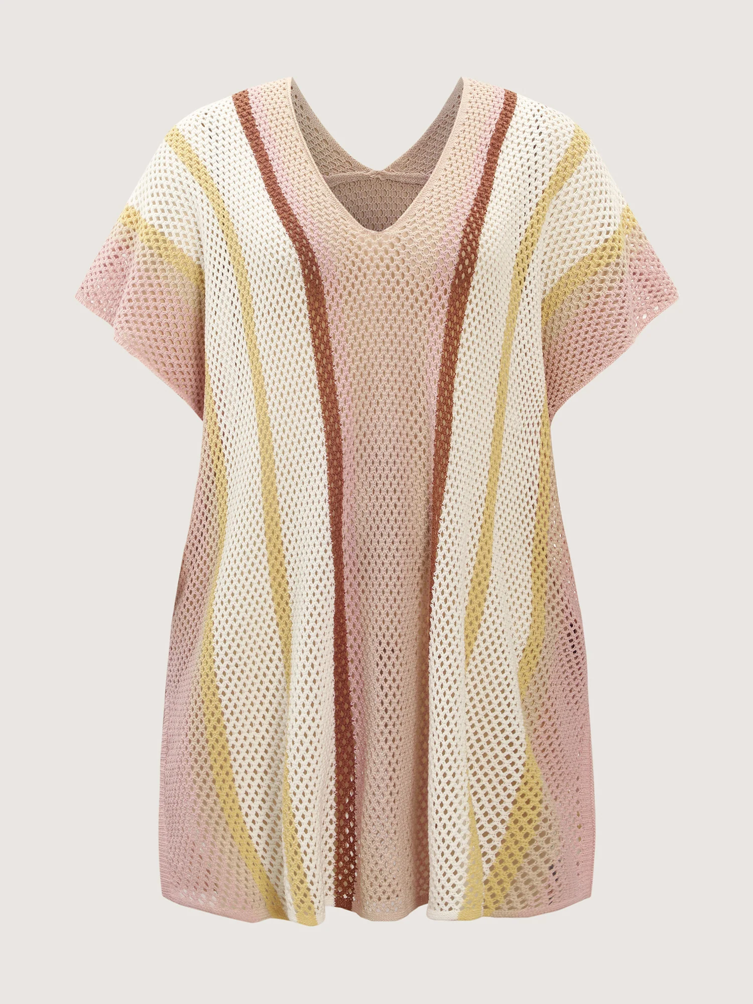 Colorblock Cut-Out Knit Swim Cover-Up - Image 5
