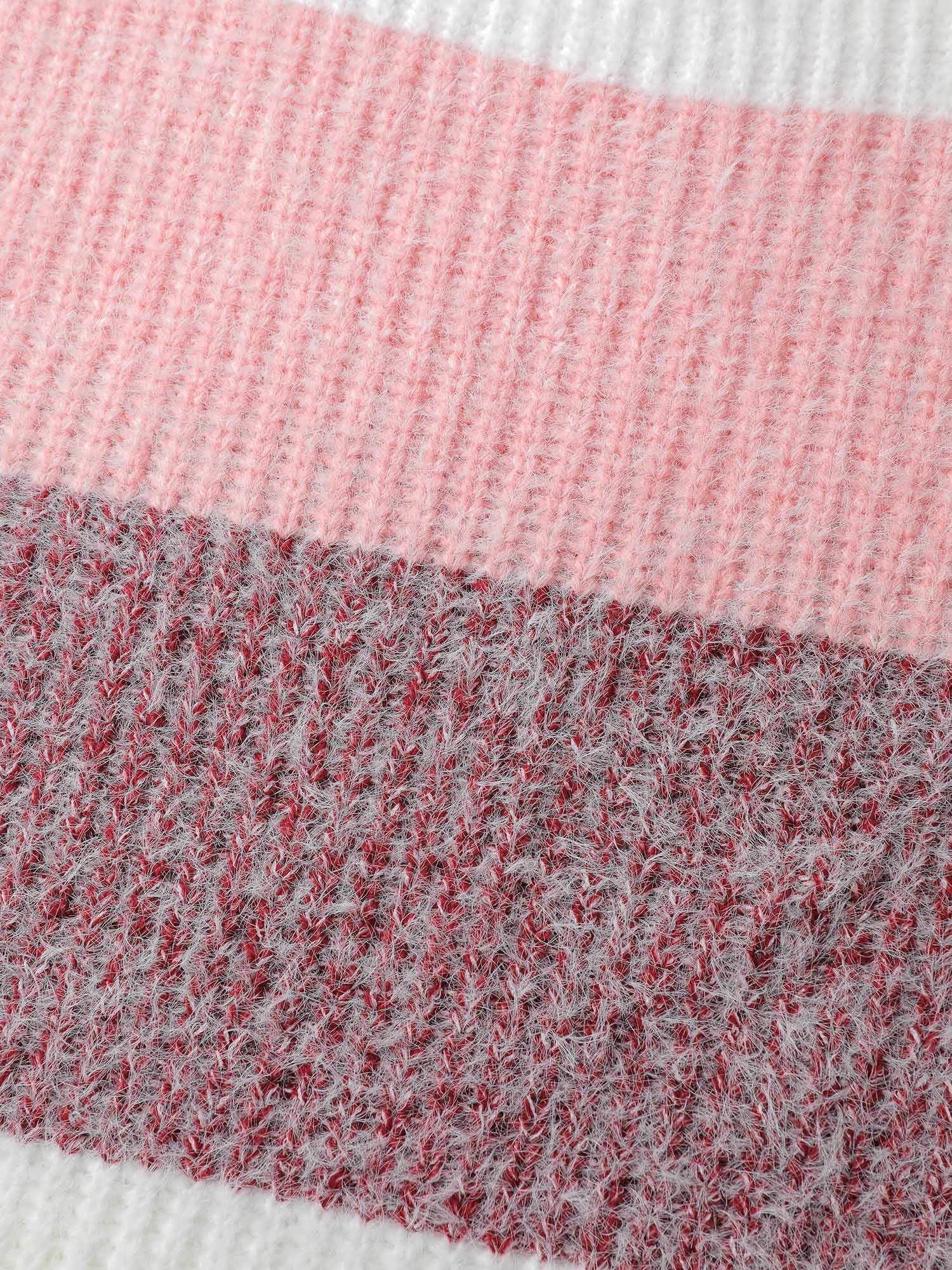 Colorblock Faux Mink Fur Pullover - Image 7