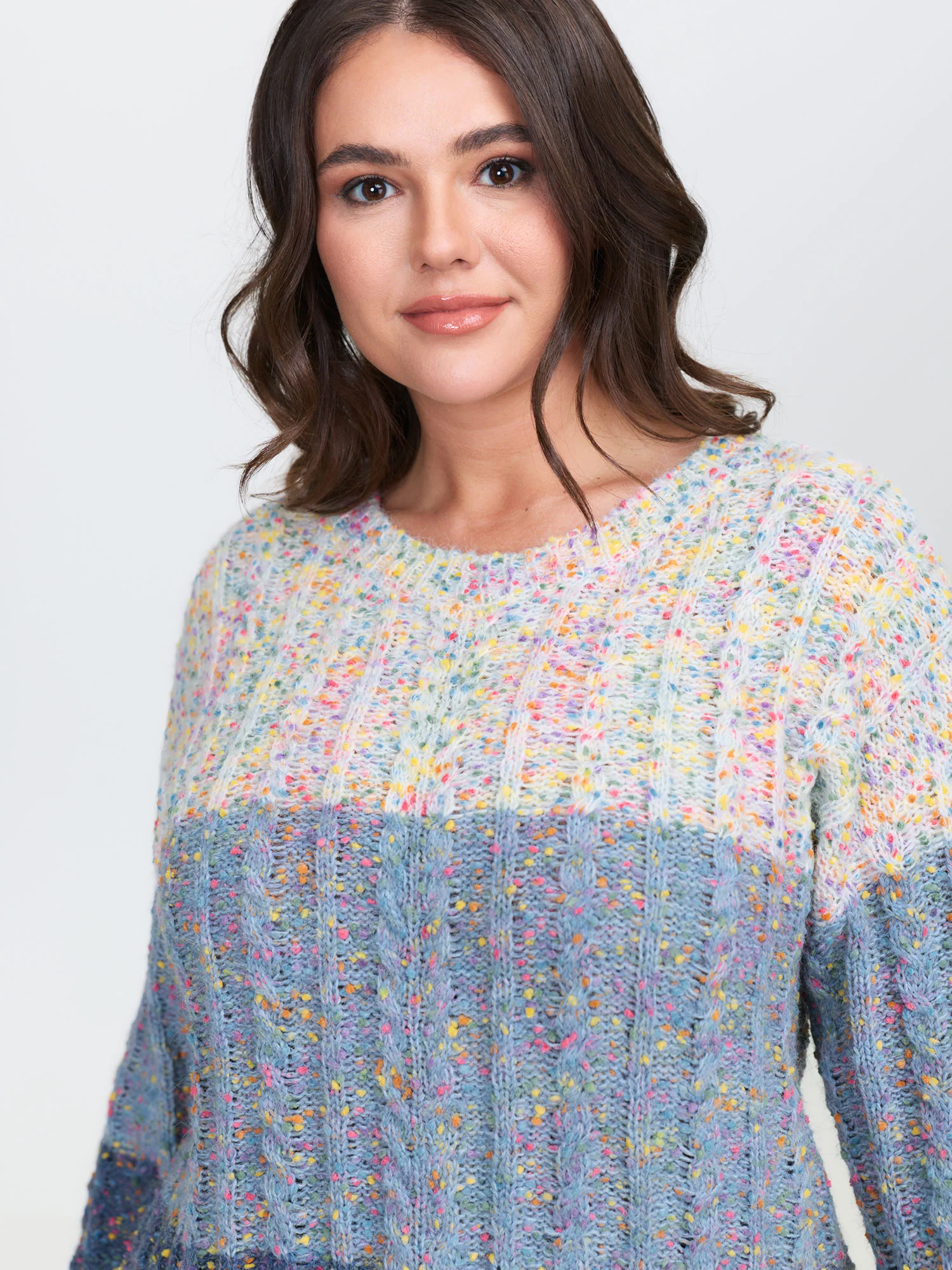Colorblock Heather Round Neck Pullover - Image 2