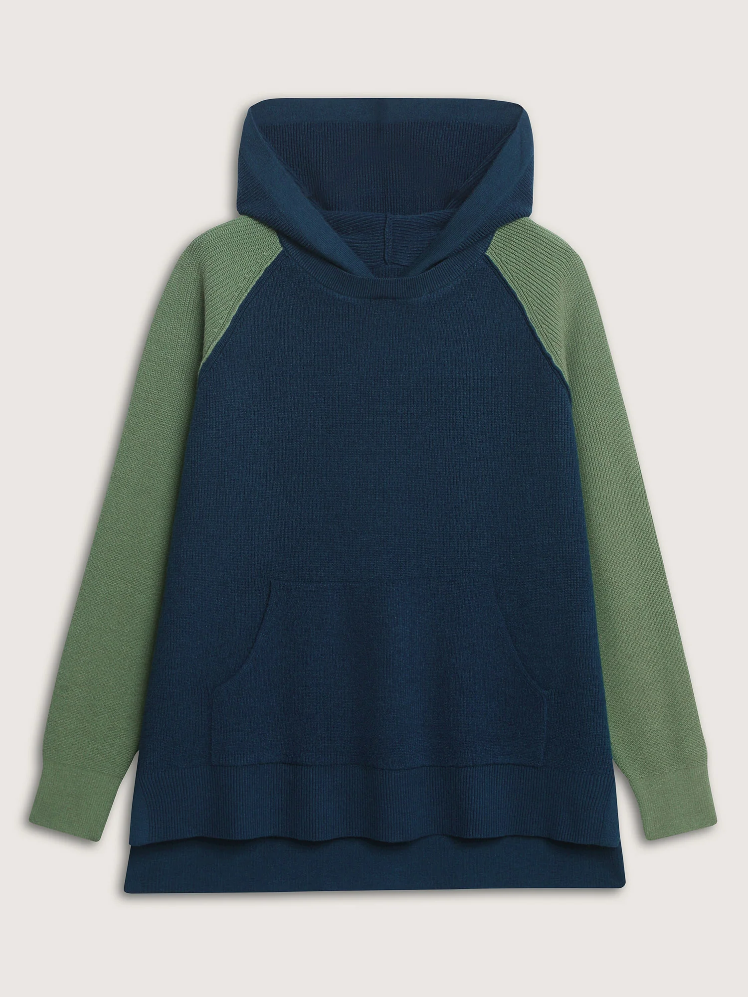 Colorblock Hooded Raglan Sleeve Pullover - Image 8