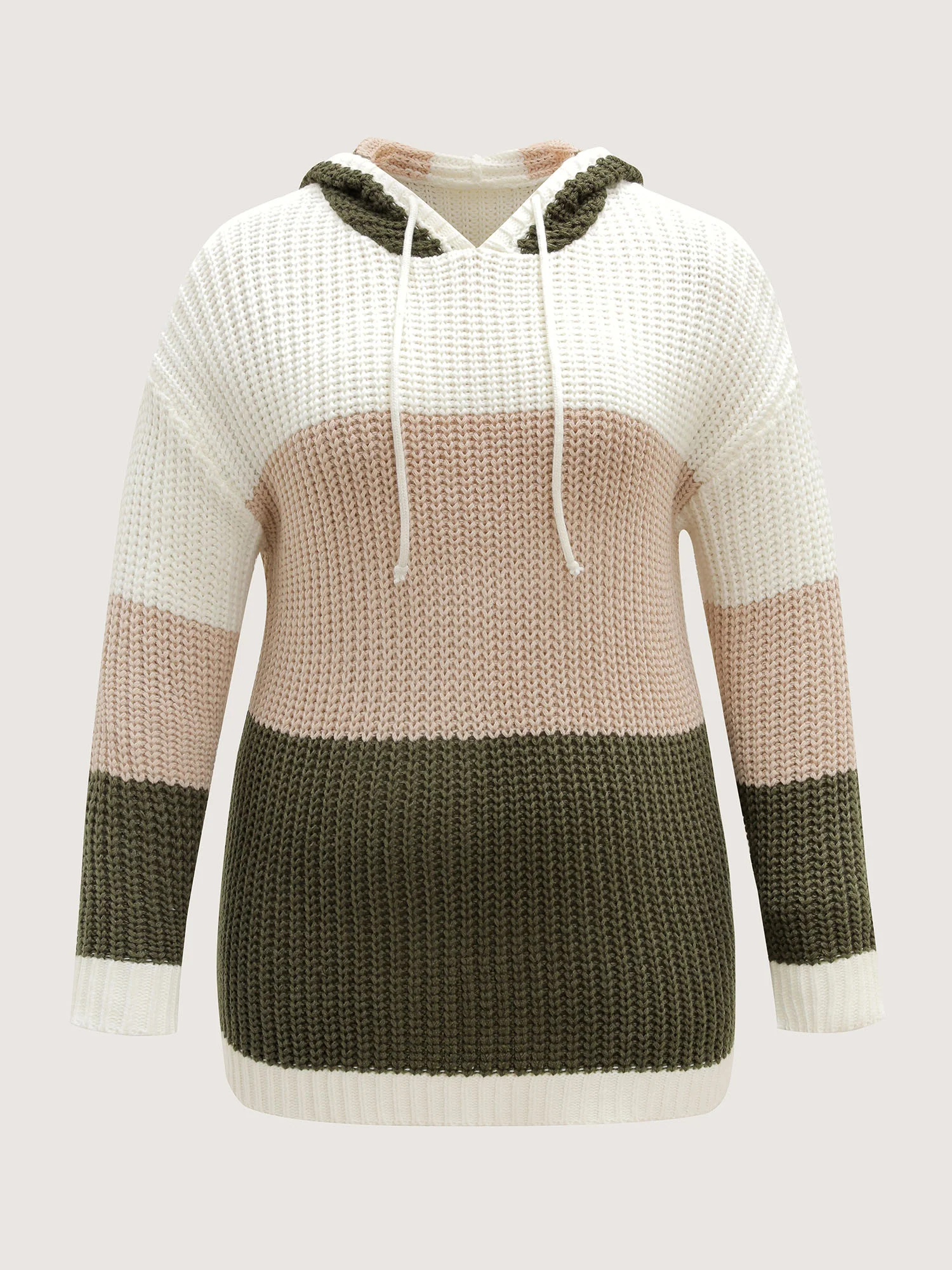 Colorblock Hooded Textured Pullover - Image 8