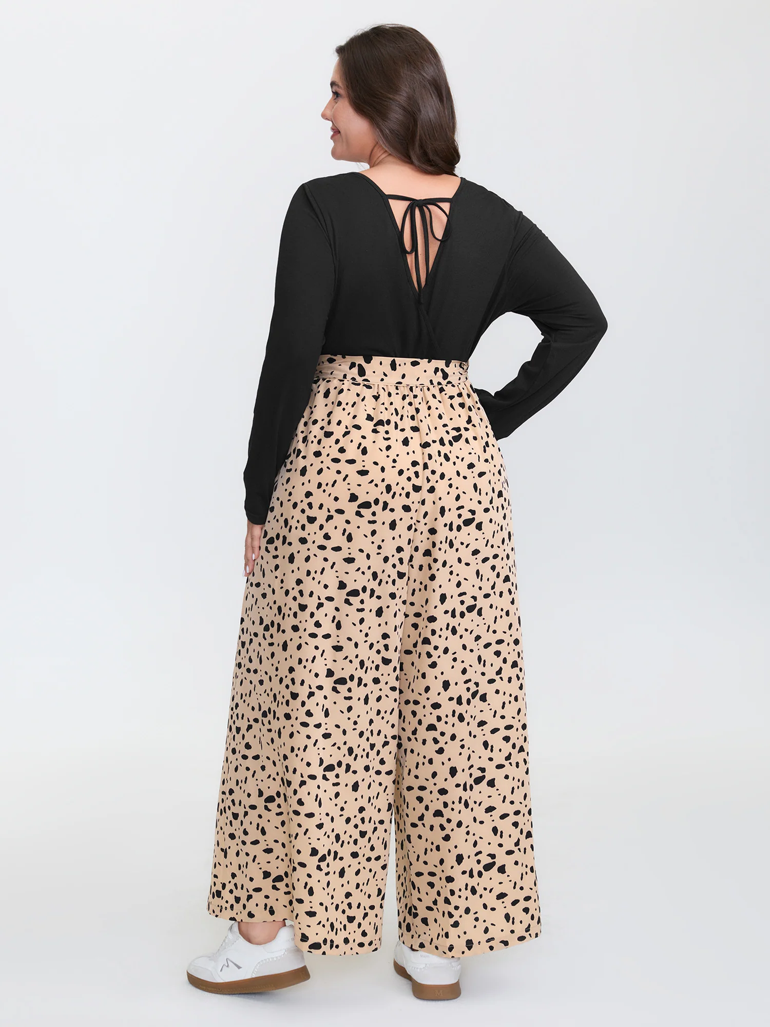 Colorblock Leopard Print Belted Jumpsuit - Image 5