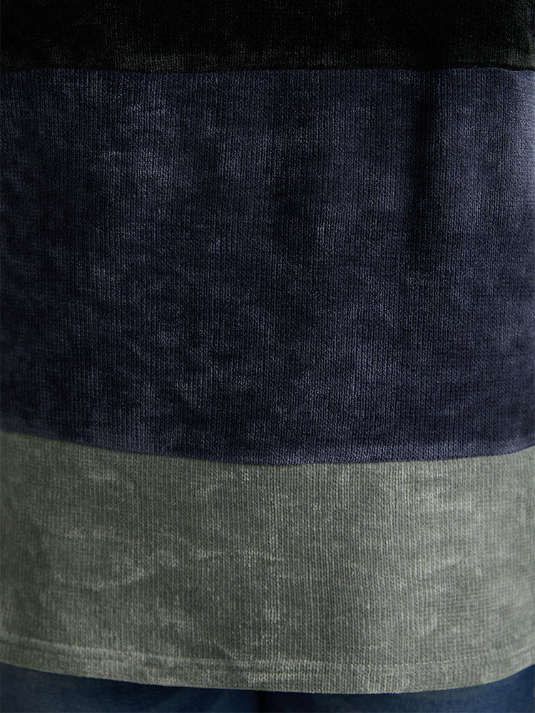 Colorblock Patchwork Crew Neck Sweatshirt - Image 6
