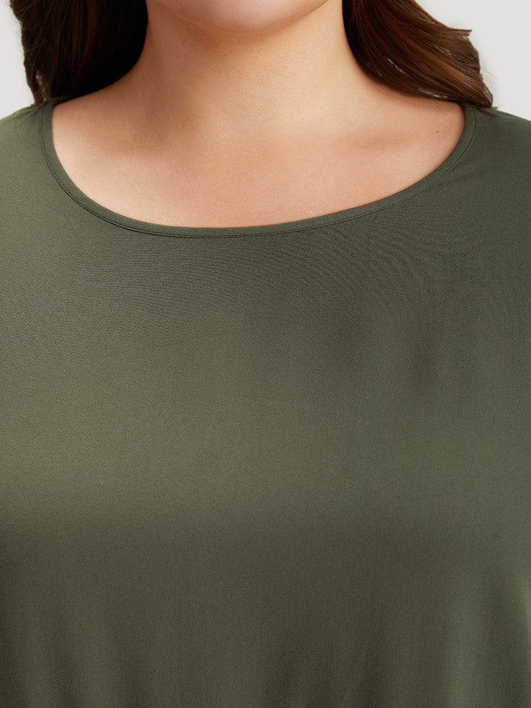 Colorblock Patchwork Flutter Half Sleeve Blouse - Image 7
