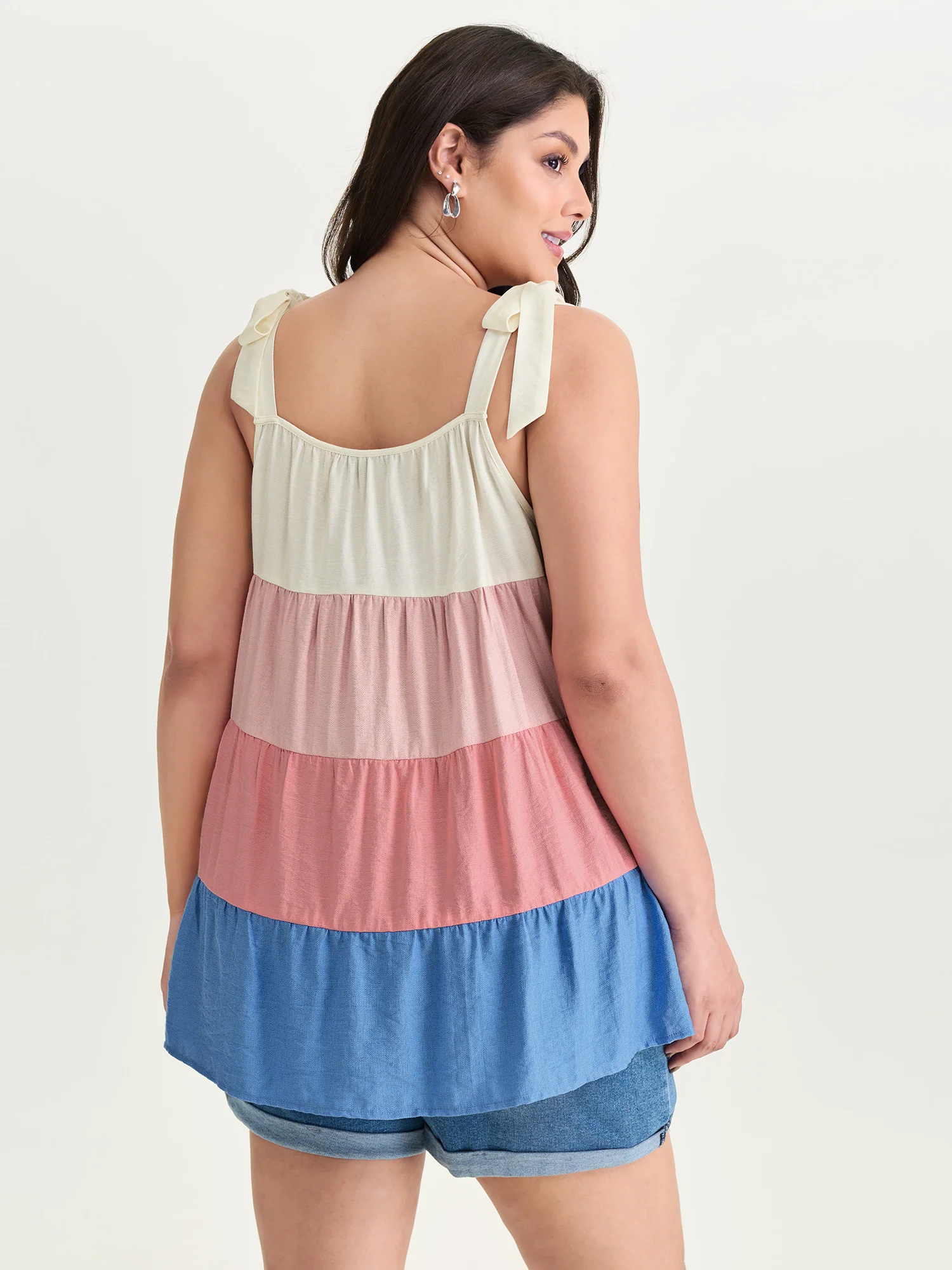 Colorblock Pleated Tiered Blouse - Image 4